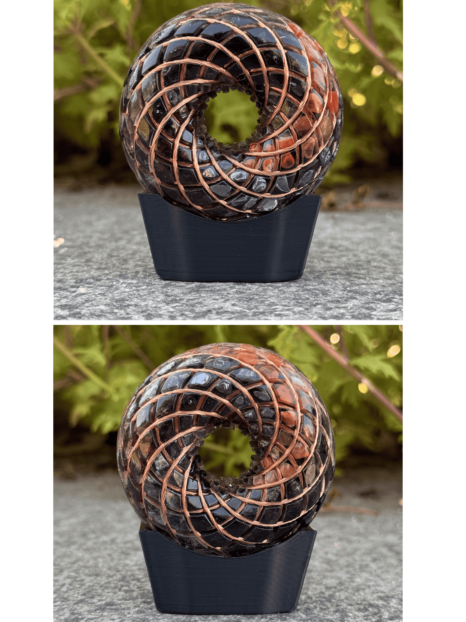 2.36inches Handmade Rodin Coil Torus Orgonite Quartz Crystal