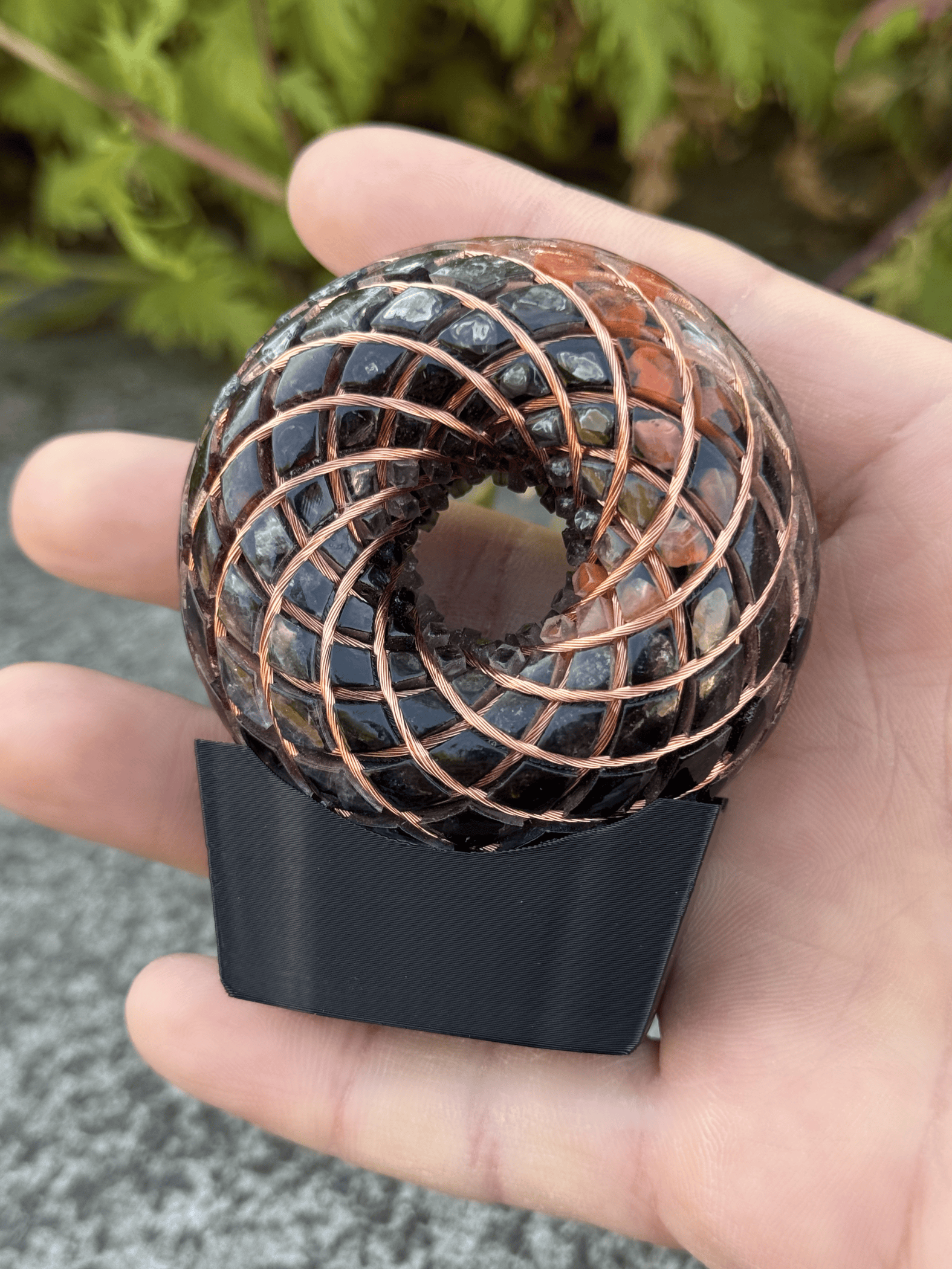 2.36inches Handmade Rodin Coil Torus Orgonite Quartz Crystal