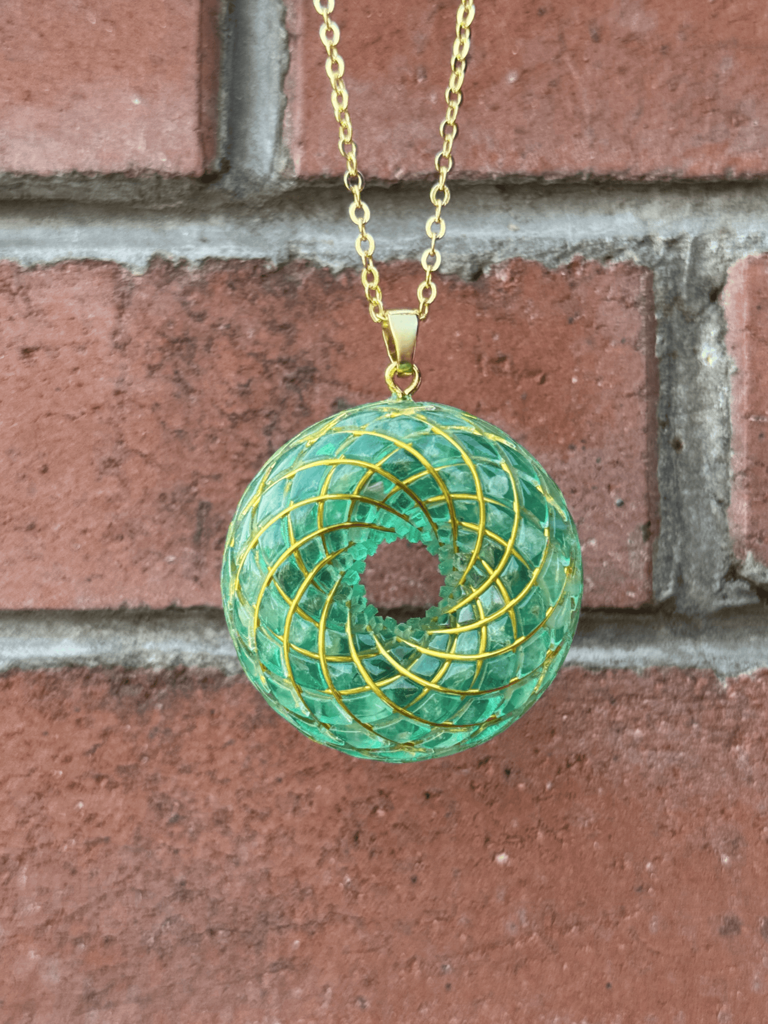 Spiritual gift Rodin Coil Torus Orgone Pendant Quartz Crystal necklace flower of life