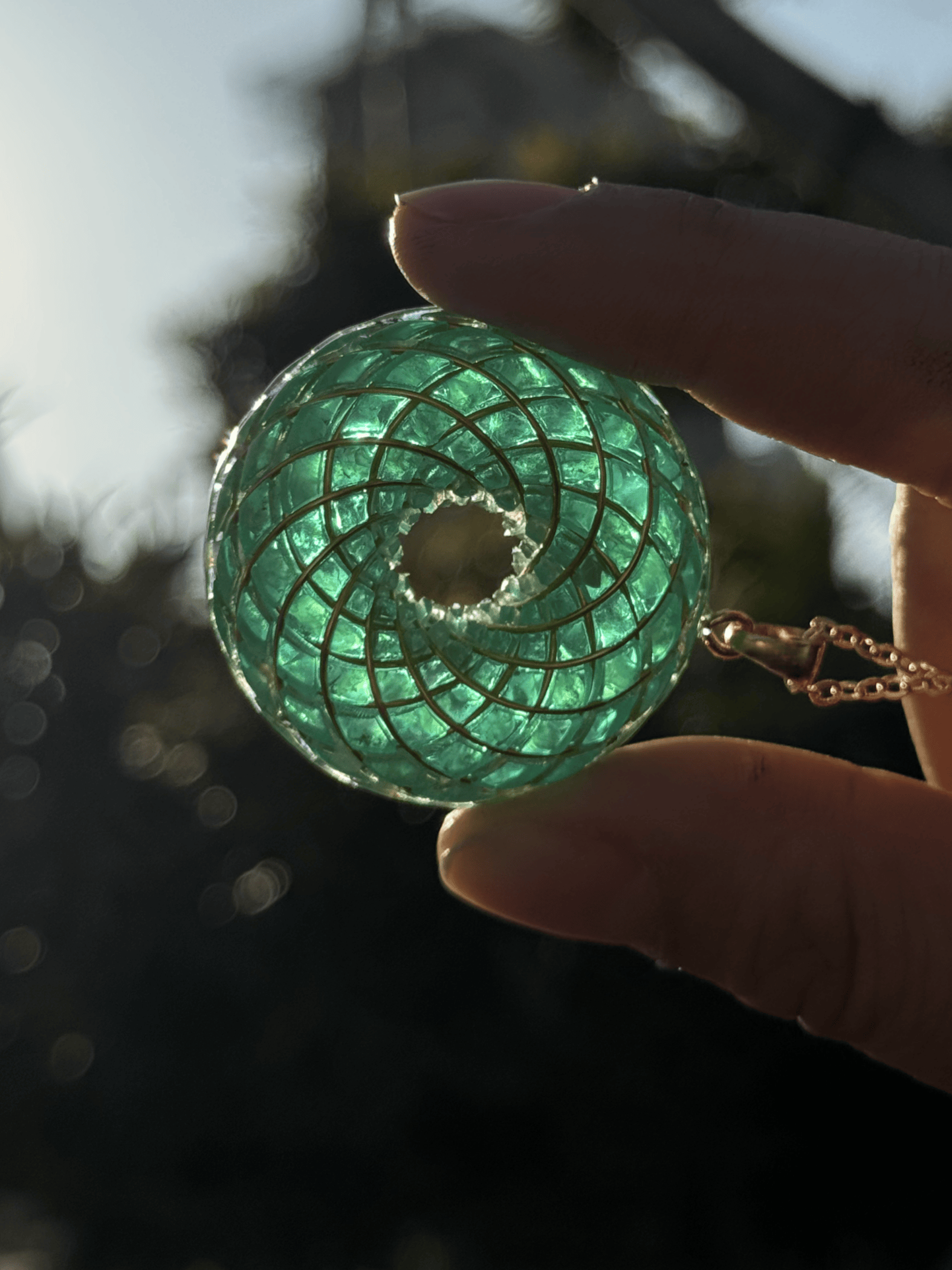 Spiritual gift Rodin Coil Torus Orgone Pendant Quartz Crystal necklace flower of life