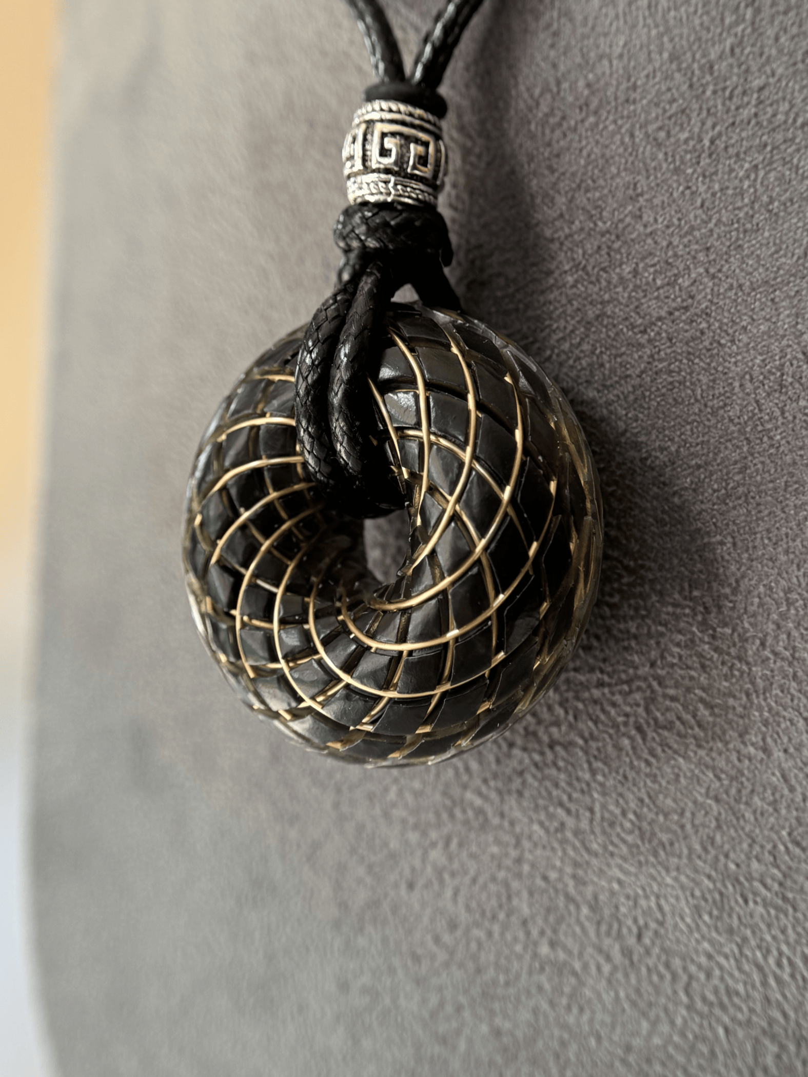 Handmade Rodin Coil Torus Orgonite Pendant Quartz Crystal necklace