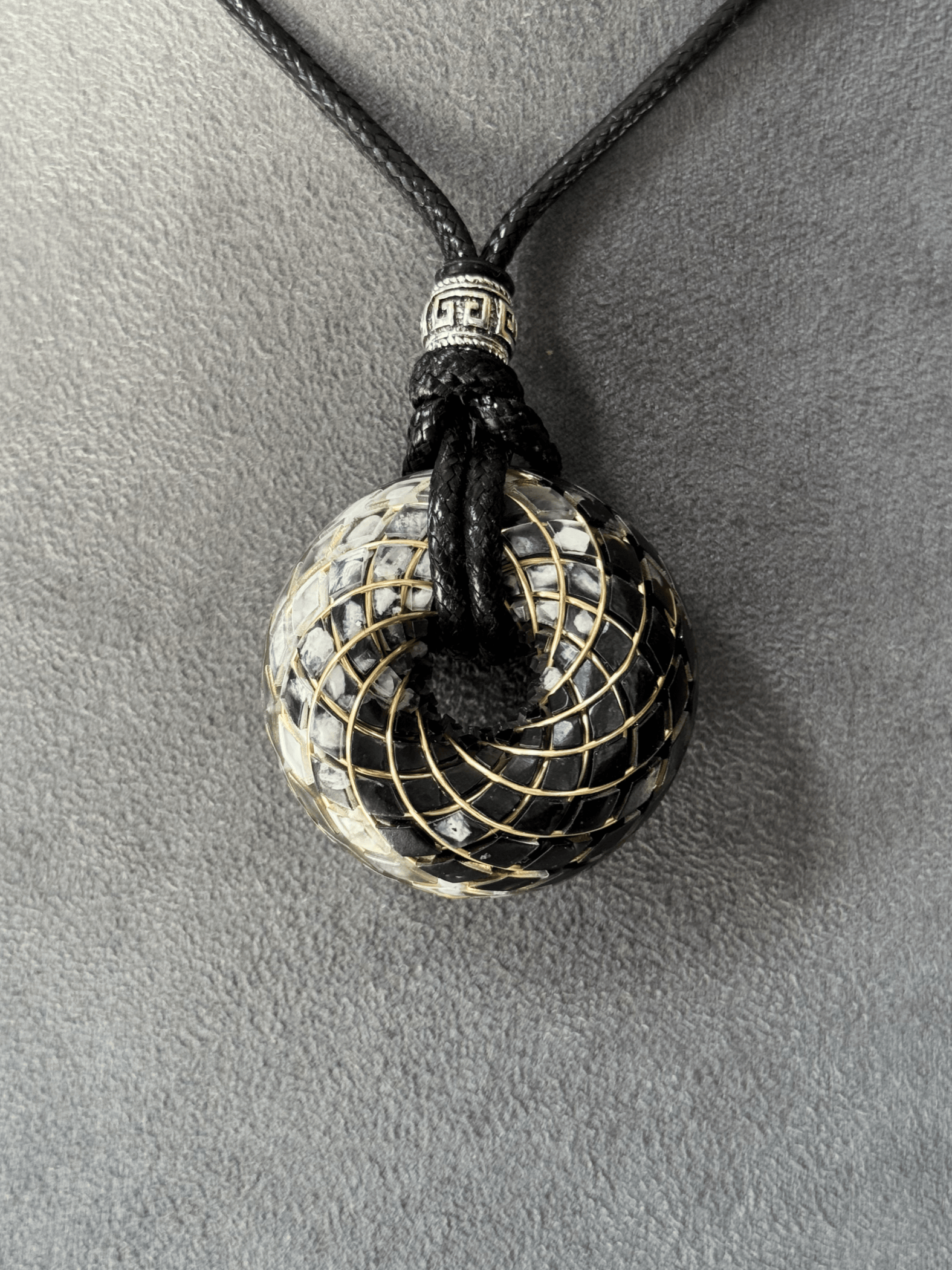 Handmade Rodin Coil Torus Orgonite Pendant Quartz Crystal necklace