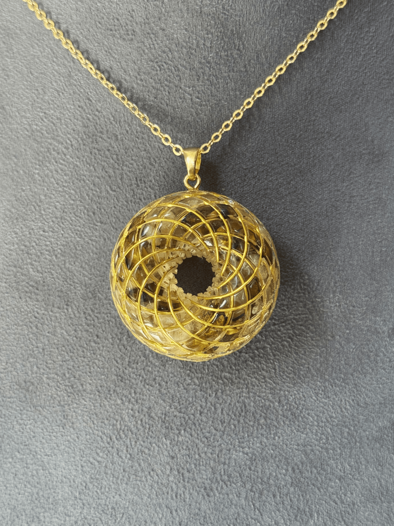 Personalized customization spiritual gift Rodin Coil Torus Orgone Pendant Quartz Crystal necklace flower of life
