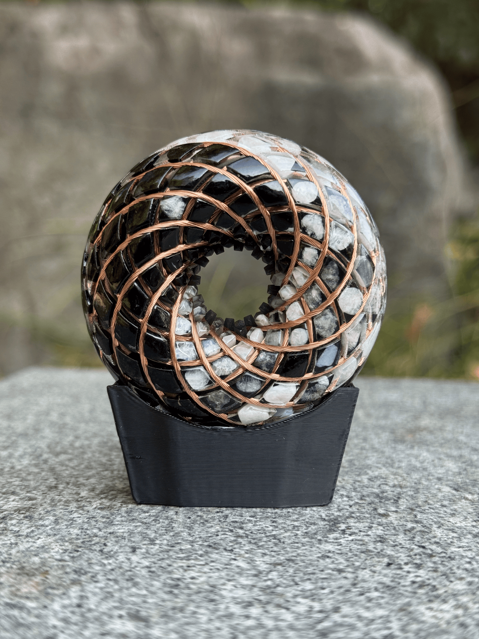 Taiji-yinyang 2.36inches Handmade Rodin Coil Torus Pemf Generator