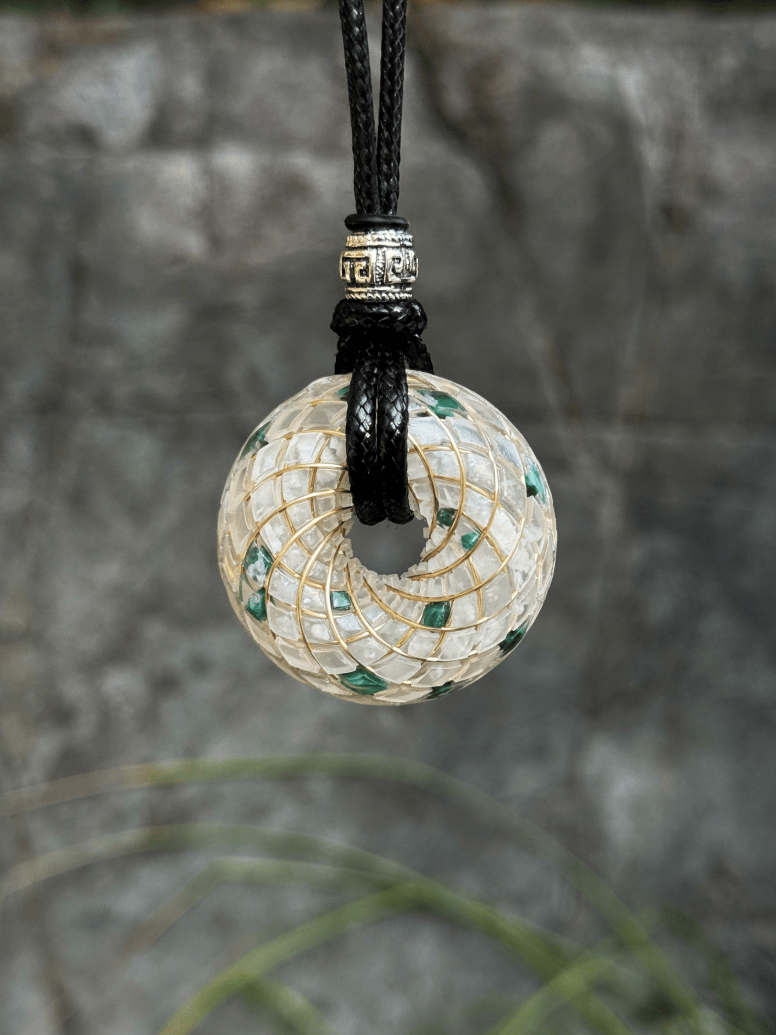 Handmade Rodin Coil Torus Orgonite Pendant Quartz Crystal necklace | Energy Protection and Chakra Balancing