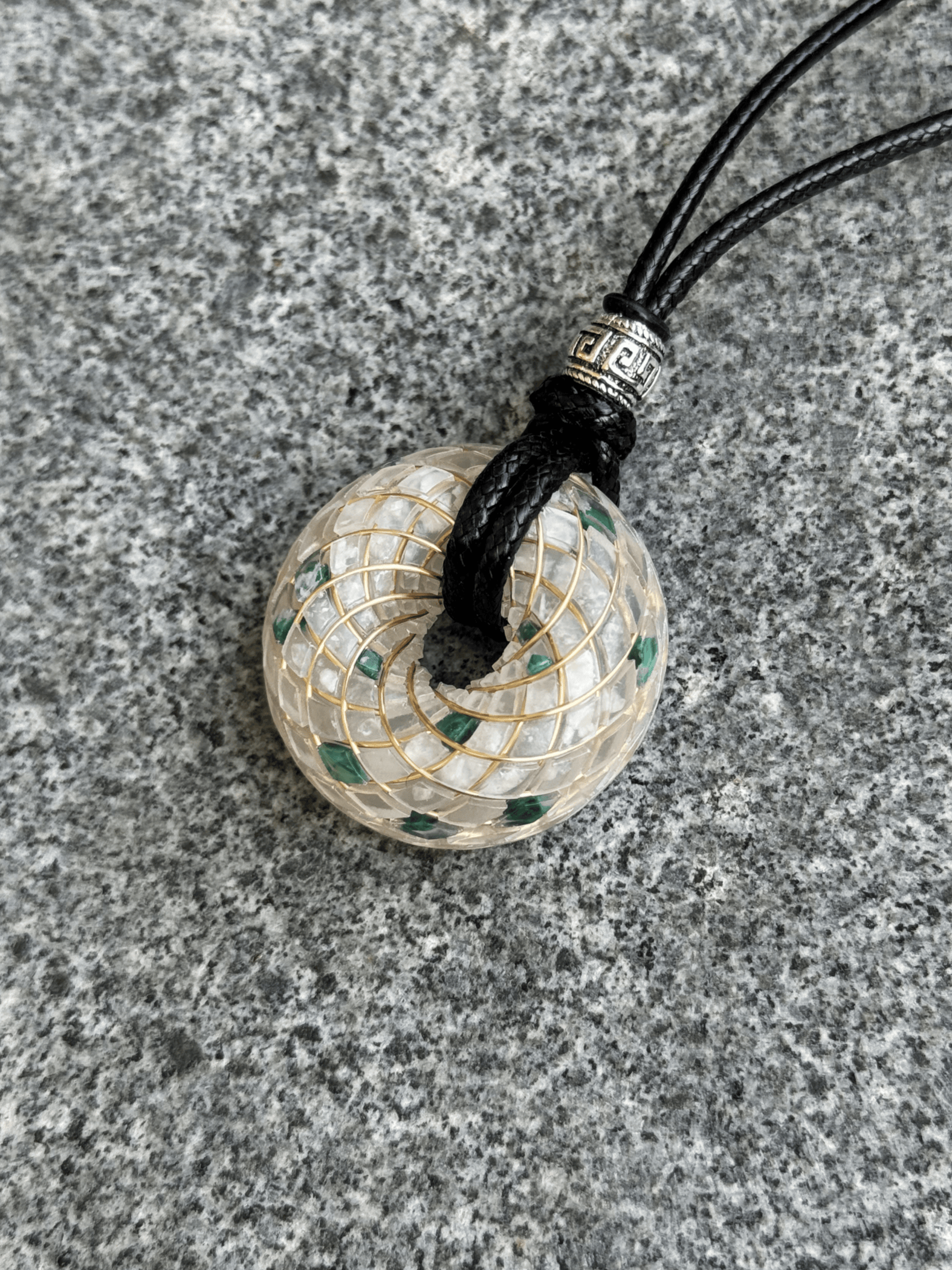Handmade Rodin Coil Torus Orgonite Pendant Quartz Crystal necklace | Energy Protection and Chakra Balancing