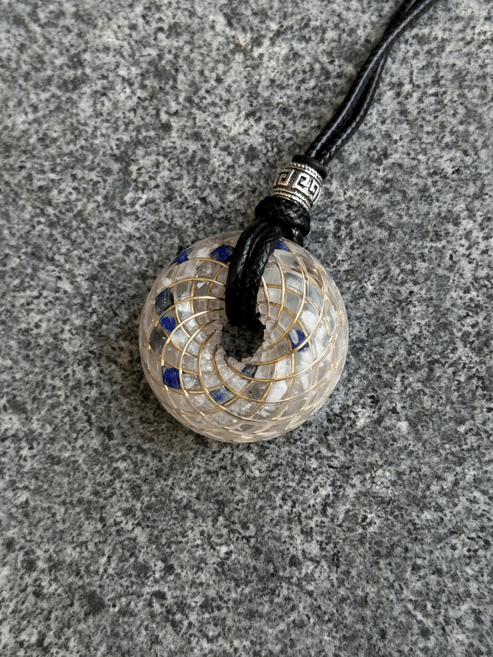 Handmade Rodin Coil Torus Orgonite Pendant Quartz Crystal necklace | Energy Protection and Chakra Balancing