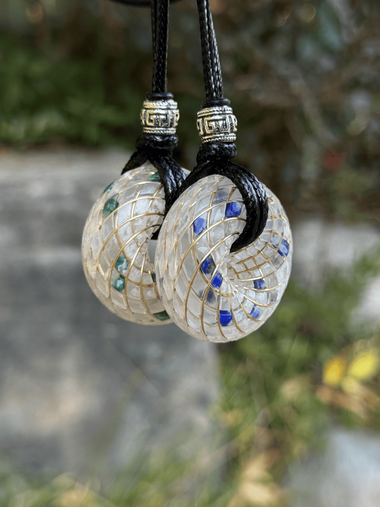 Handmade Rodin Coil Torus Orgonite Pendant Quartz Crystal necklace | Energy Protection and Chakra Balancing