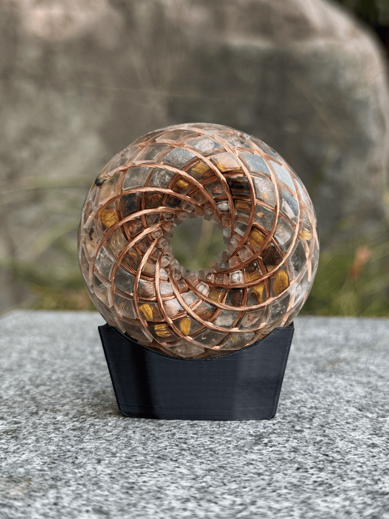 Taiji-yinyang 2.36inches Handmade Rodin Coil Torus Pemf Generator