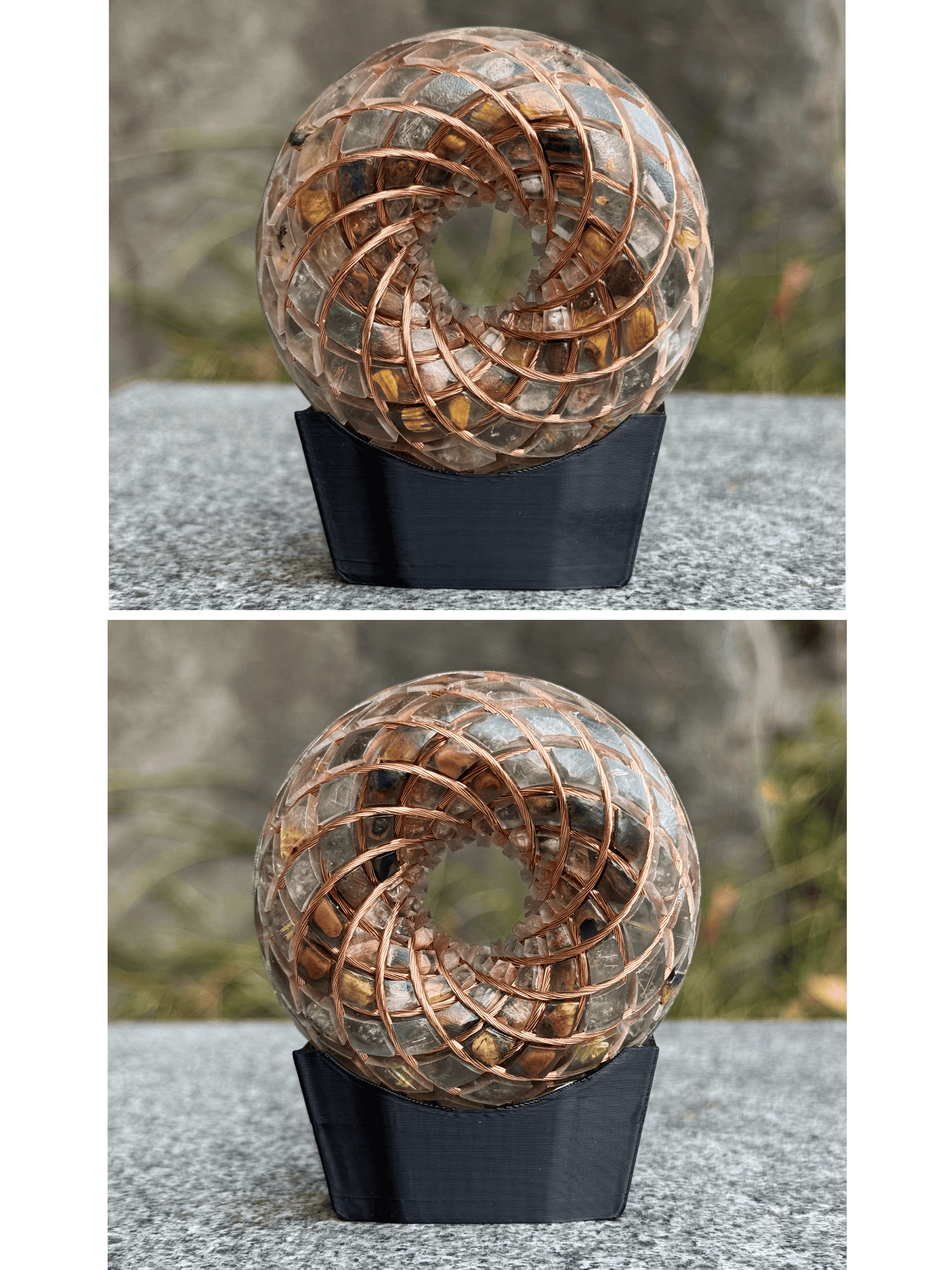 Taiji-yinyang 2.36inches Handmade Rodin Coil Torus Pemf Generator