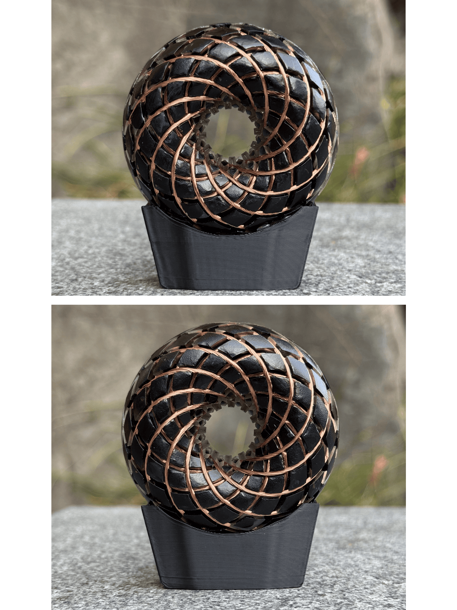 Taiji-yinyang 2.36inches Handmade Rodin Coil Torus Pemf Generator