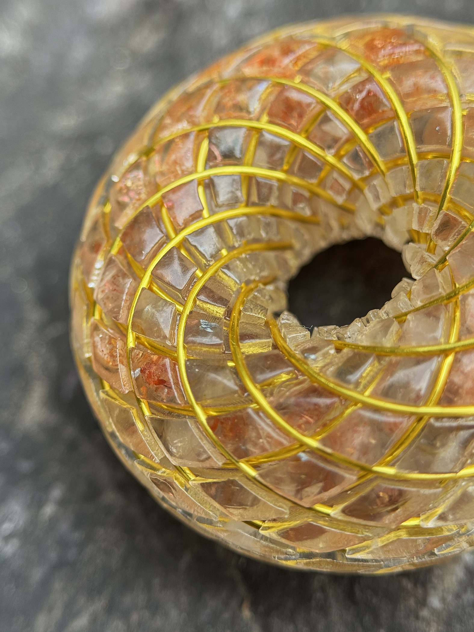 Spiritual gift Rodin Coil Torus Orgonite Pendant Quartz Crystal necklace flower of life