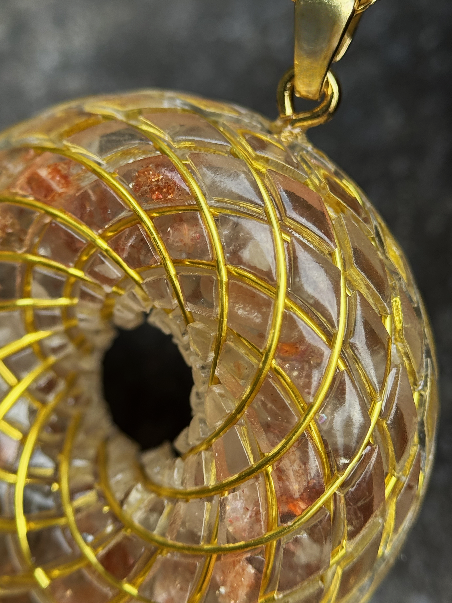 Spiritual gift Rodin Coil Torus Orgonite Pendant Quartz Crystal necklace flower of life