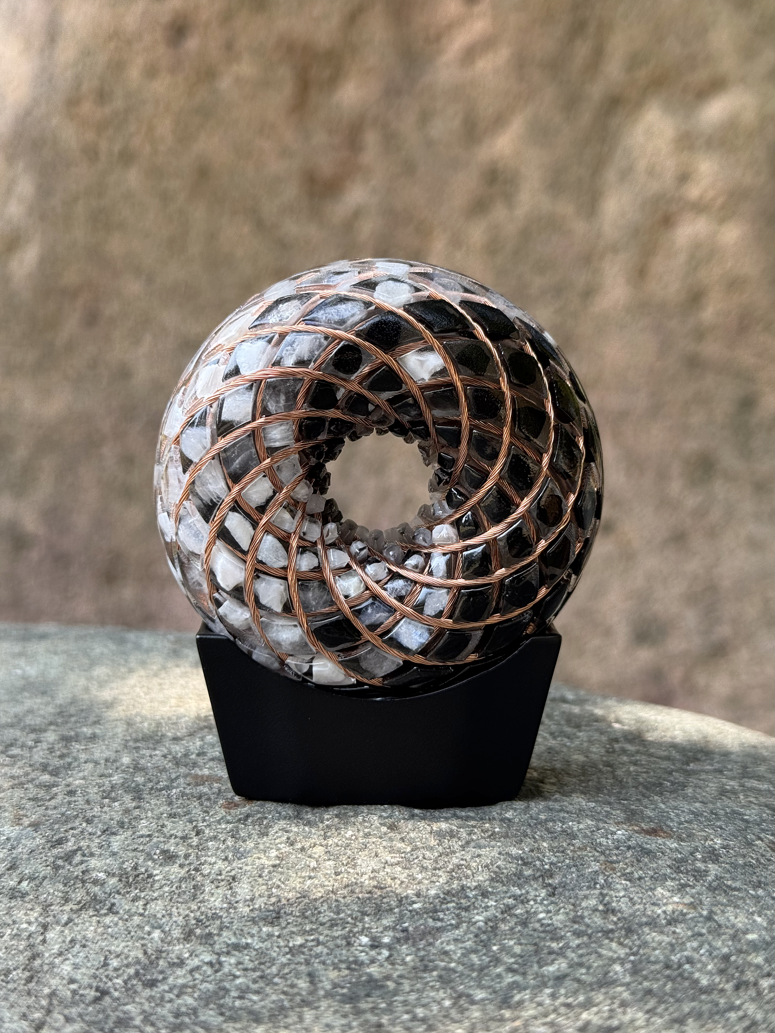 Taiji-yinyang 2.36inches Handmade Rodin Coil Torus Pemf Generator