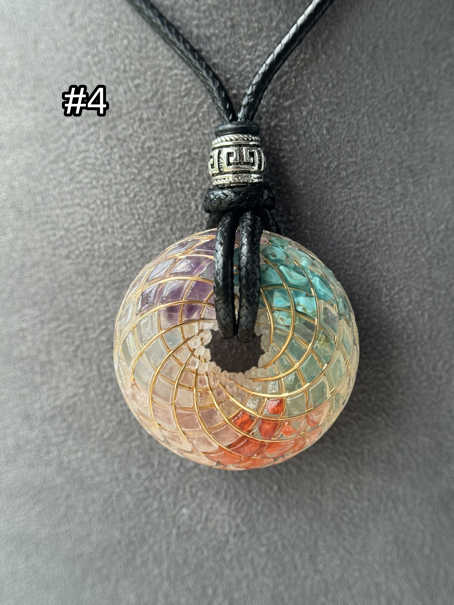 Handmade Rodin Coil Torus Orgonite Pendant Quartz Crystal necklace | Energy Protection and Chakra Balancing