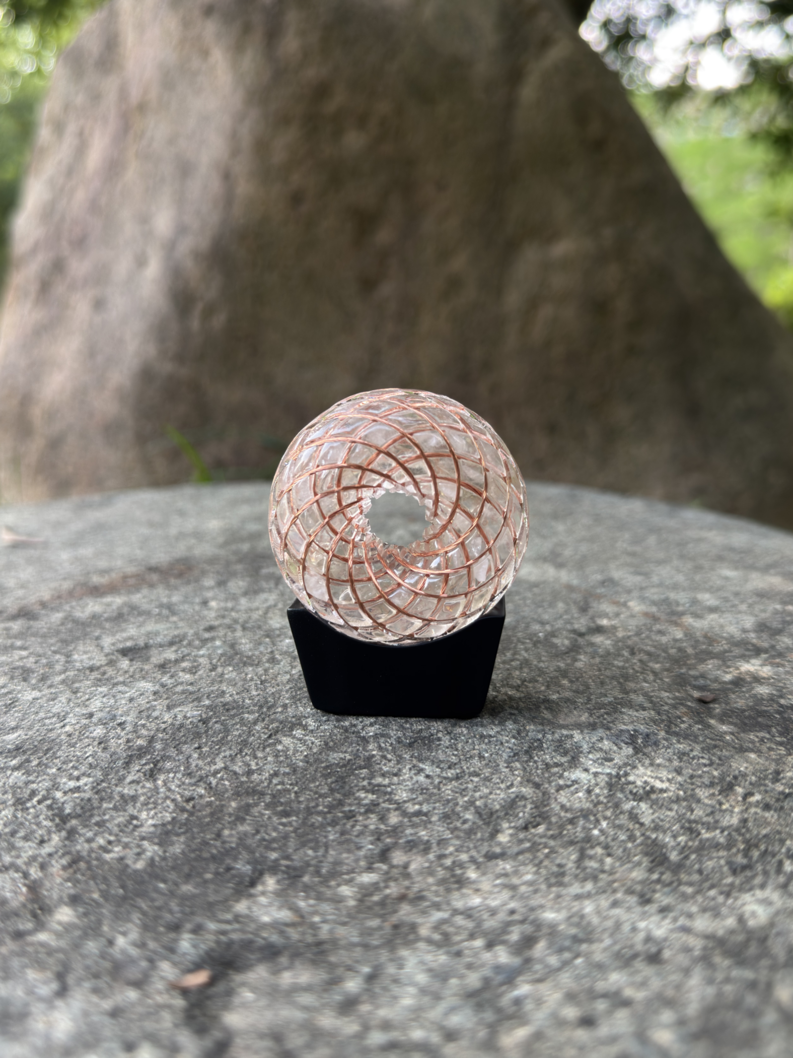 Meteorite Series: Libyan Desert Glass Torus Field - Sacred Geometry Device for Meditation & Balance