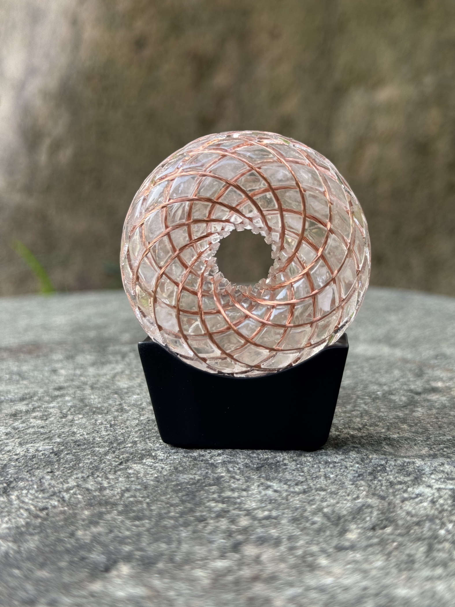 Meteorite Series: Libyan Desert Glass Torus Field - Sacred Geometry Device for Meditation & Balance