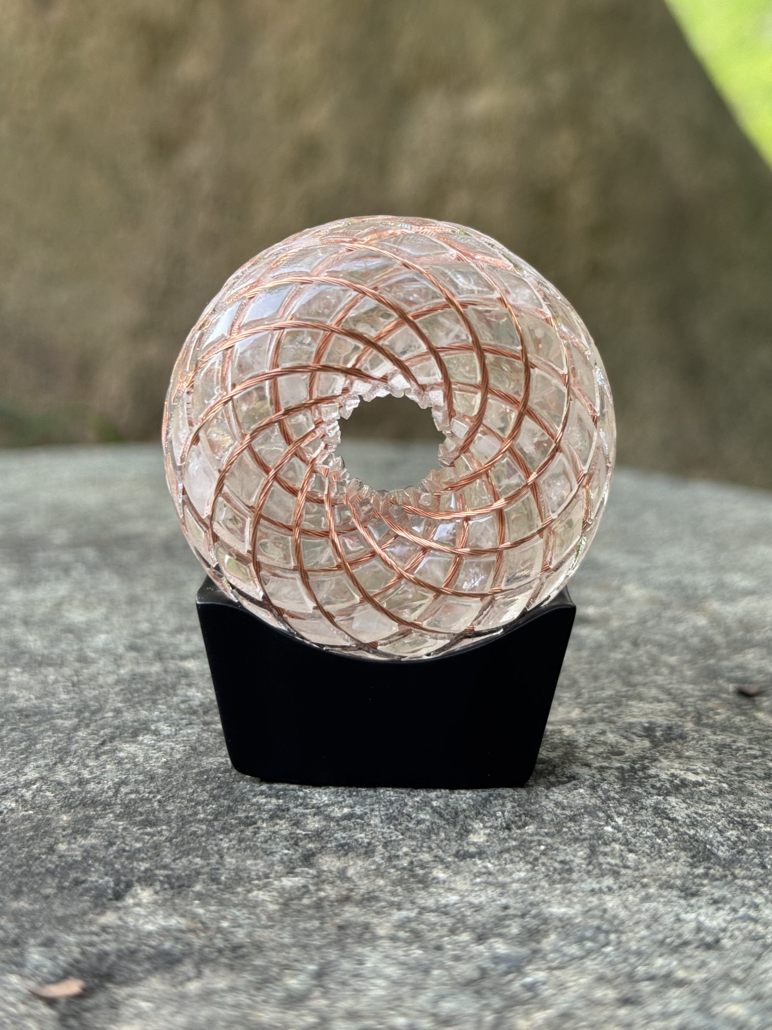 Meteorite Series: Libyan Desert Glass Torus Field - Sacred Geometry Device for Meditation & Balance