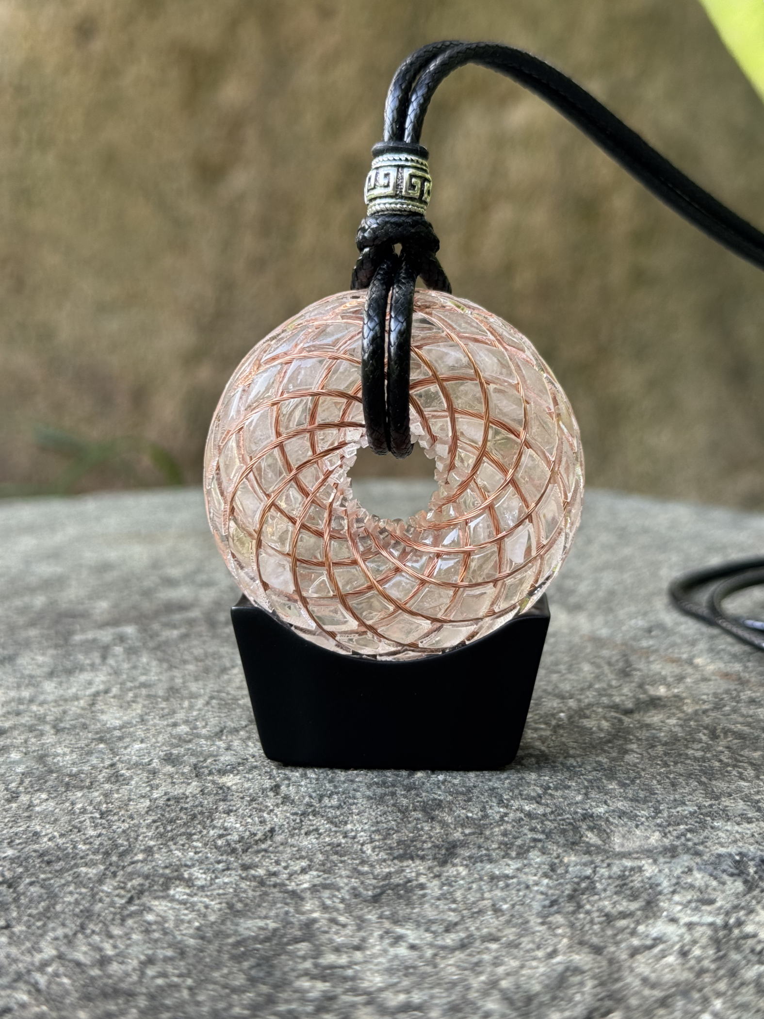 Meteorite Series: Libyan Desert Glass Torus Field - Sacred Geometry Device for Meditation & Balance