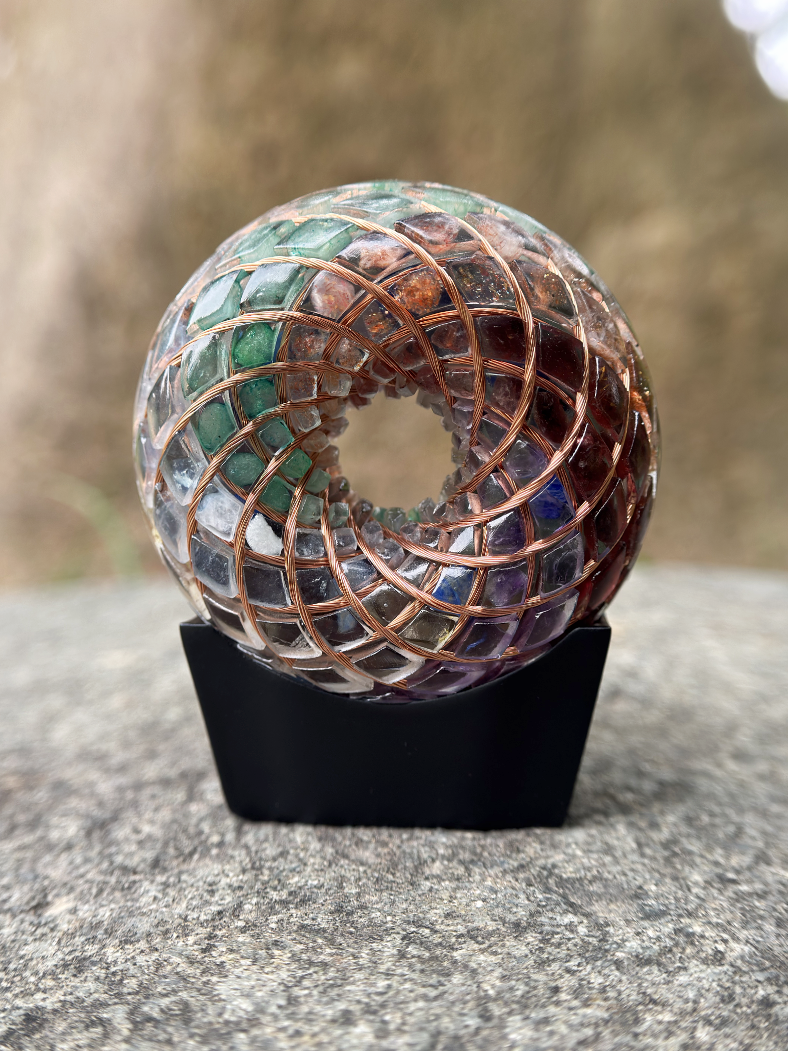 7 chakra 2.36in/6cm Torus Rodin Coil Vortex Crystal PEMF Frequency Generator | Spiritual Energy Gifts