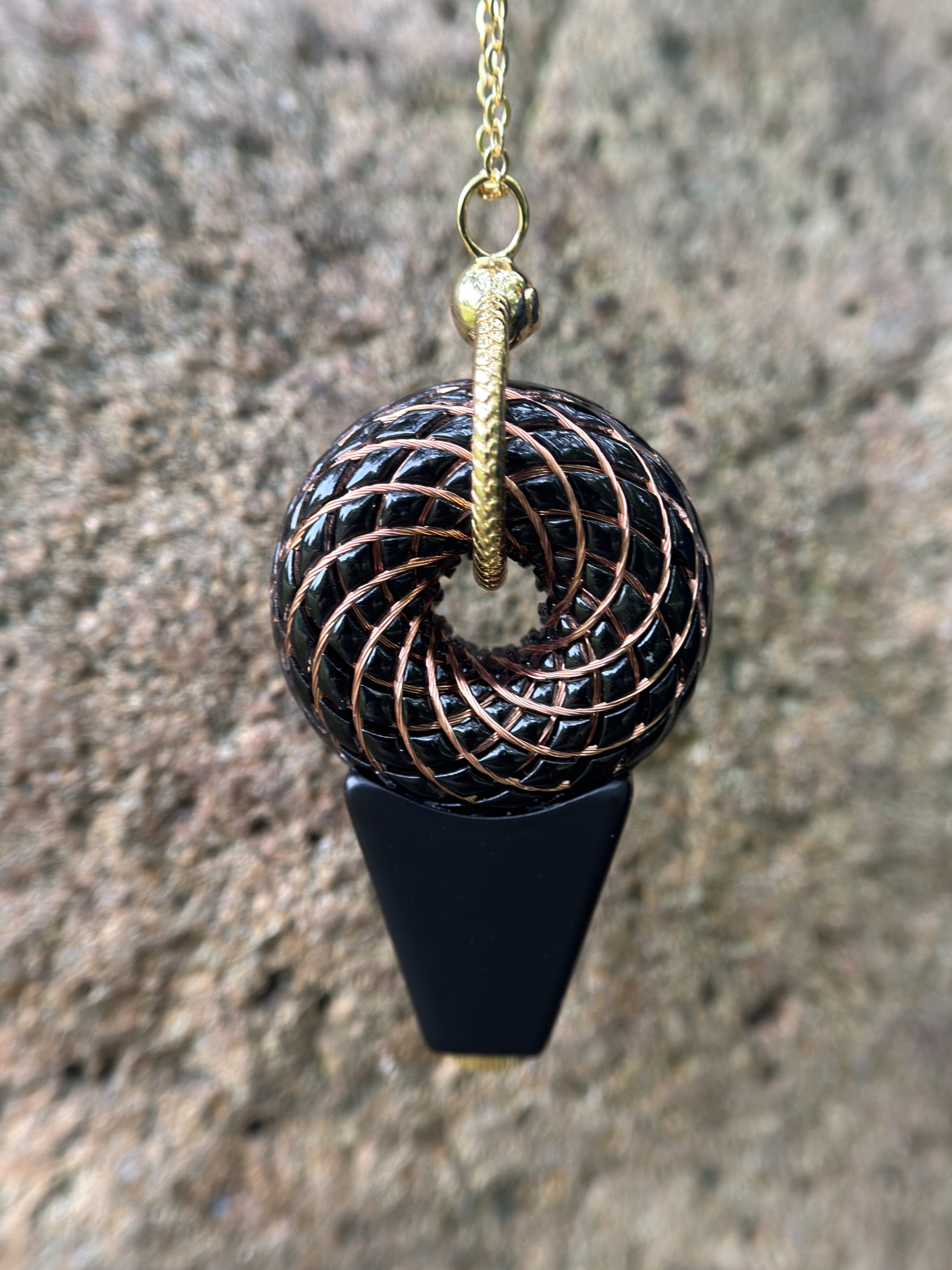 Mini size 1.5 inches/3.8cm Handmade Rodin Coil Torus pendant Pemf Generator