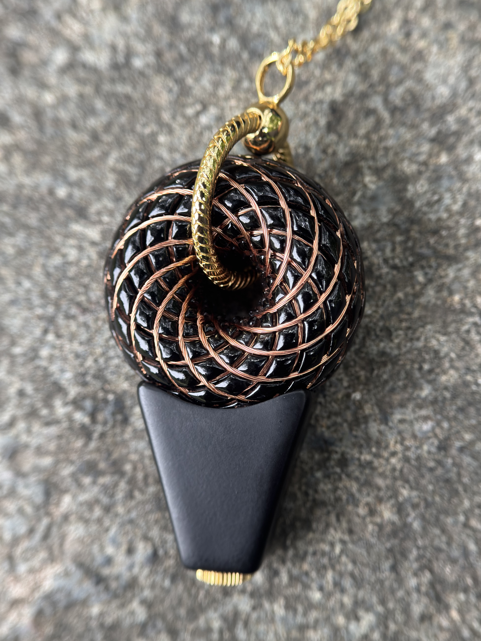 Mini size 1.5 inches/3.8cm Handmade Rodin Coil Torus pendant Pemf Generator