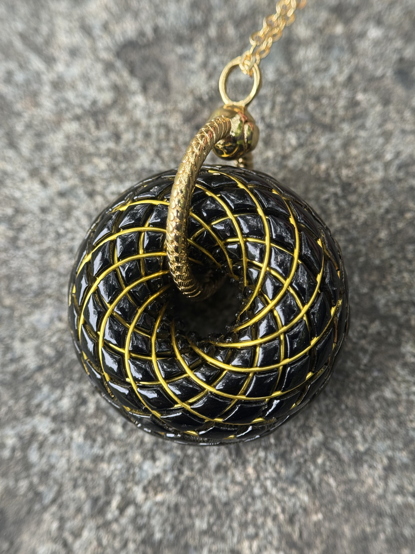 Elite Shungite C60 Torus Rodin Coil Crystal Pendant | Protection Necklace Flower of life