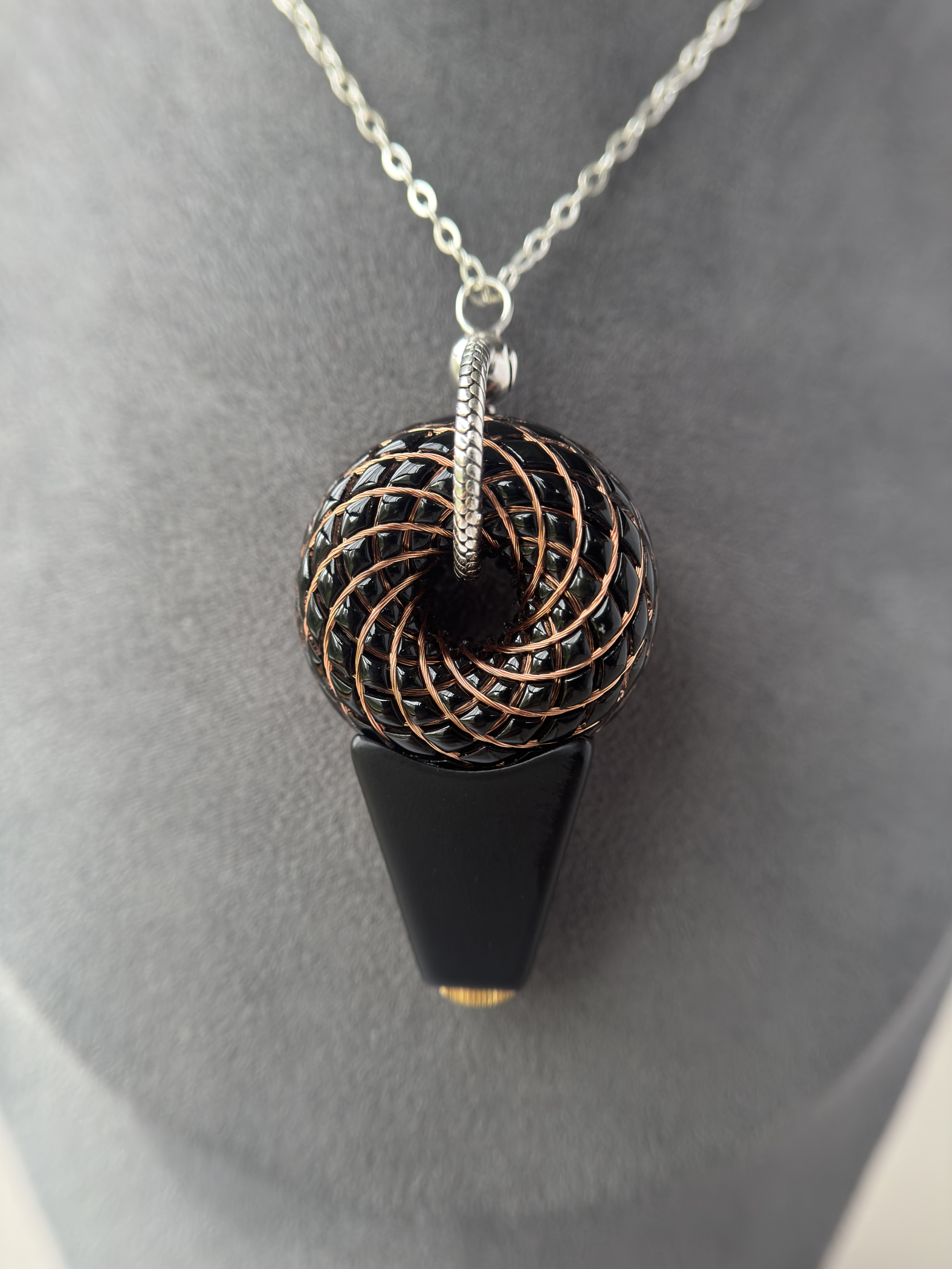 Mini size 1.5 inches/3.8cm Handmade Rodin Coil Torus pendant Pemf Generator