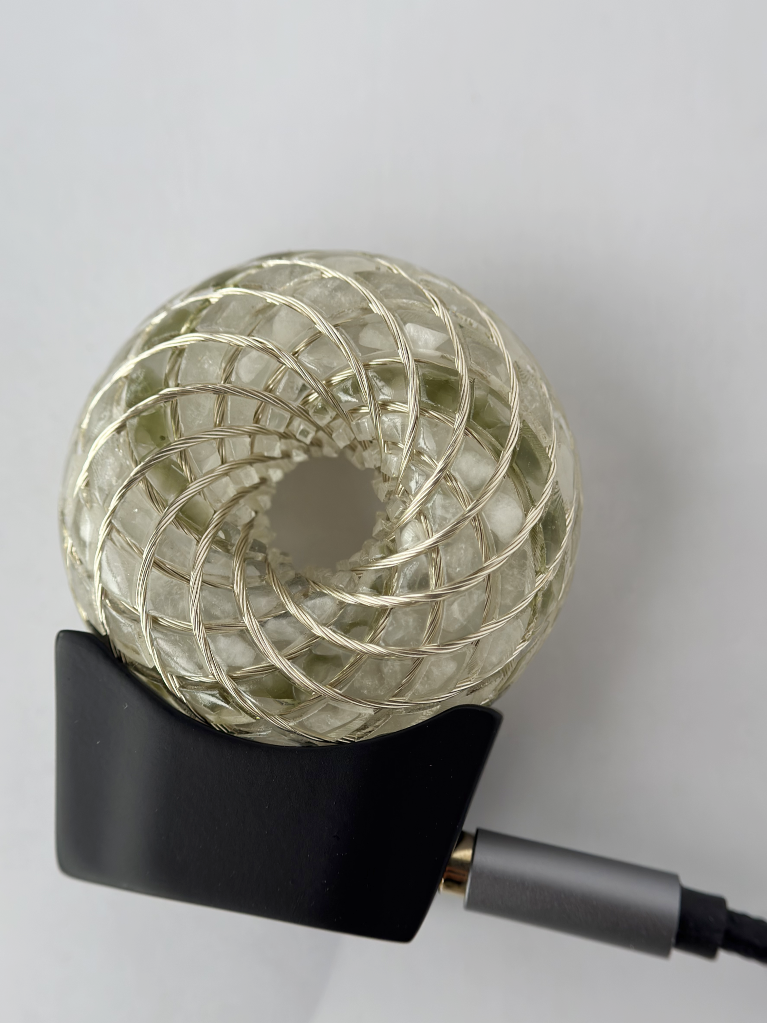 Meteorite Series: Moldavite Glass Meteorite Torus Field - Sacred Geometry Device for Meditation & Balance