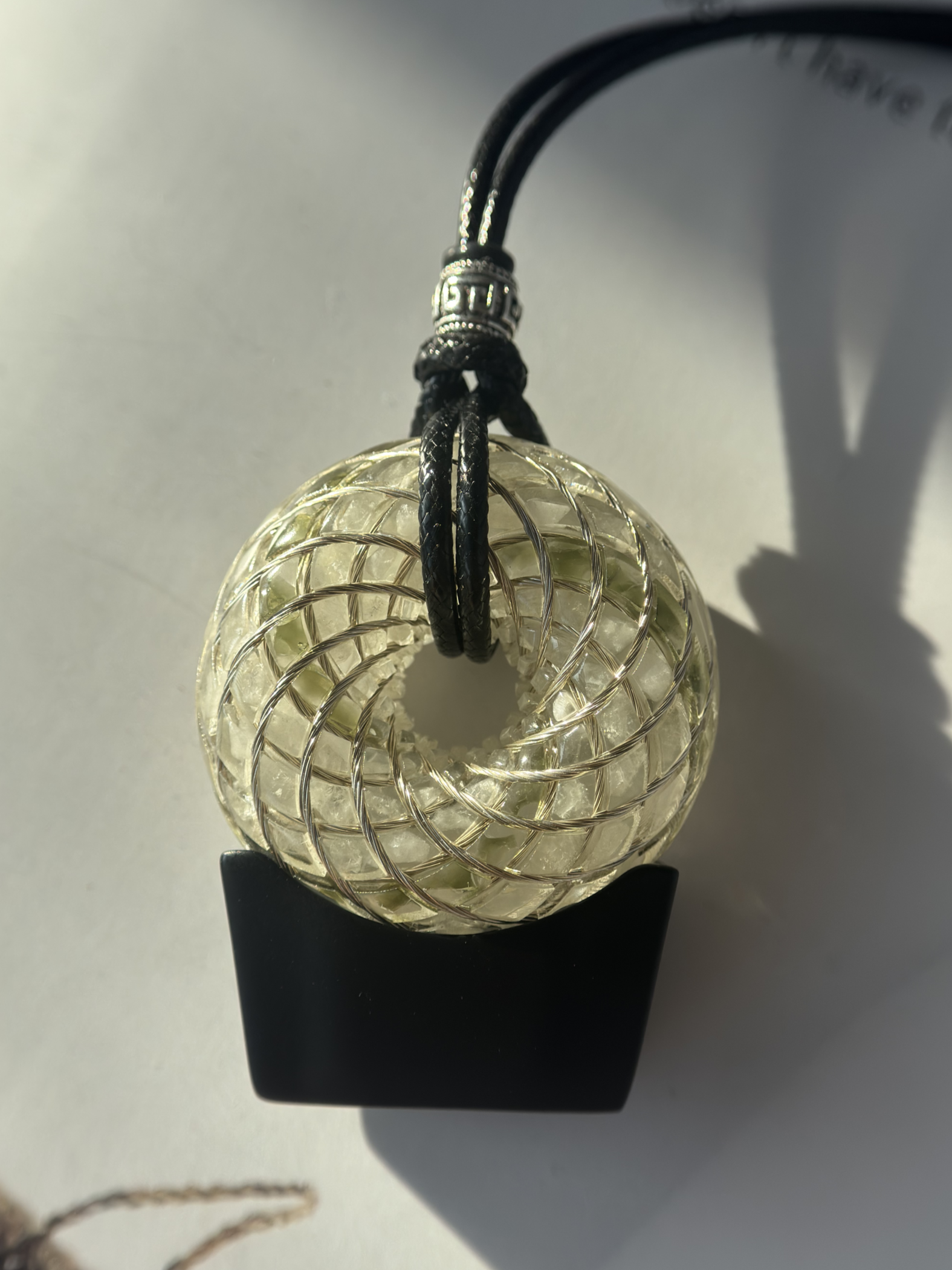 Meteorite Series: Moldavite Glass Meteorite Torus Field - Sacred Geometry Device for Meditation & Balance
