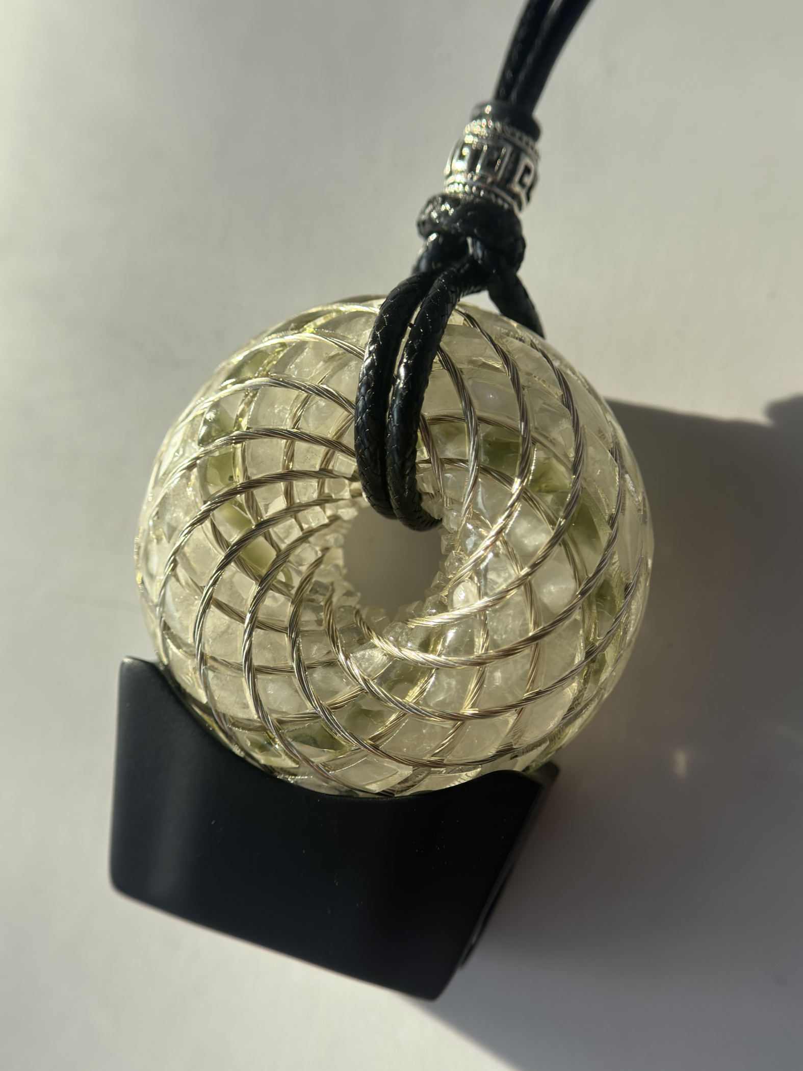 Meteorite Series: Moldavite Glass Meteorite Torus Field - Sacred Geometry Device for Meditation & Balance