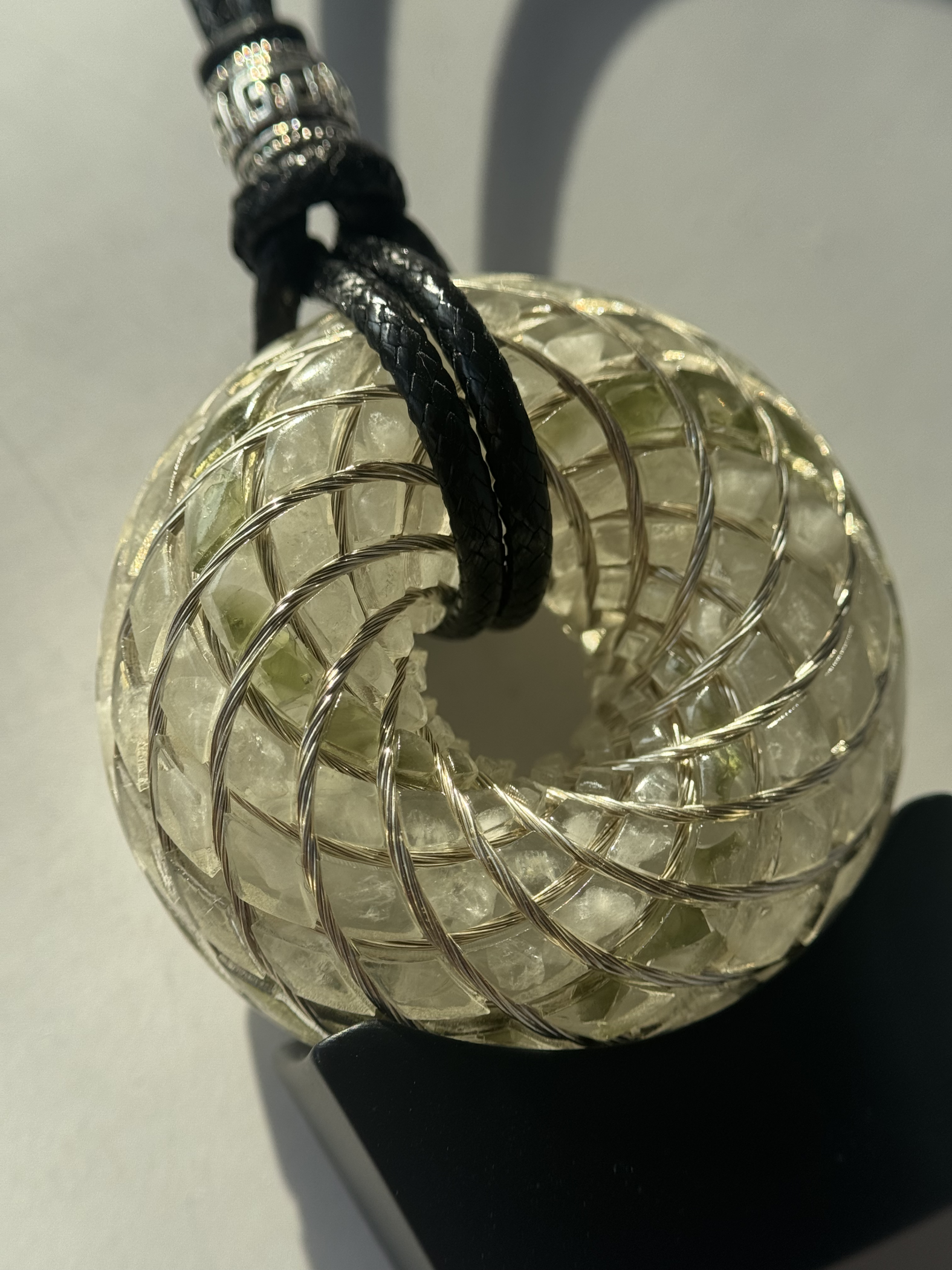 Meteorite Series: Moldavite Glass Meteorite Torus Field - Sacred Geometry Device for Meditation & Balance