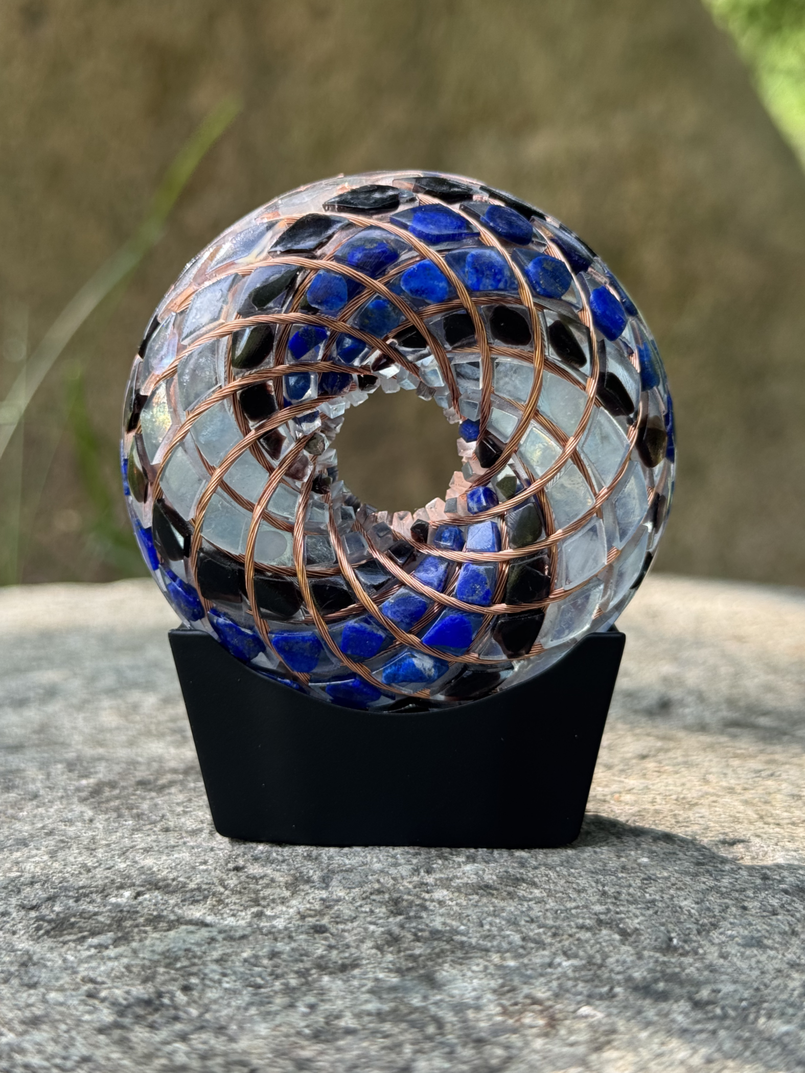 Aquamarine 2.36in/6cm Torus Rodin Coil Vortex Crystal PEMF Frequency Generator | Spiritual Energy Gifts (Copy)