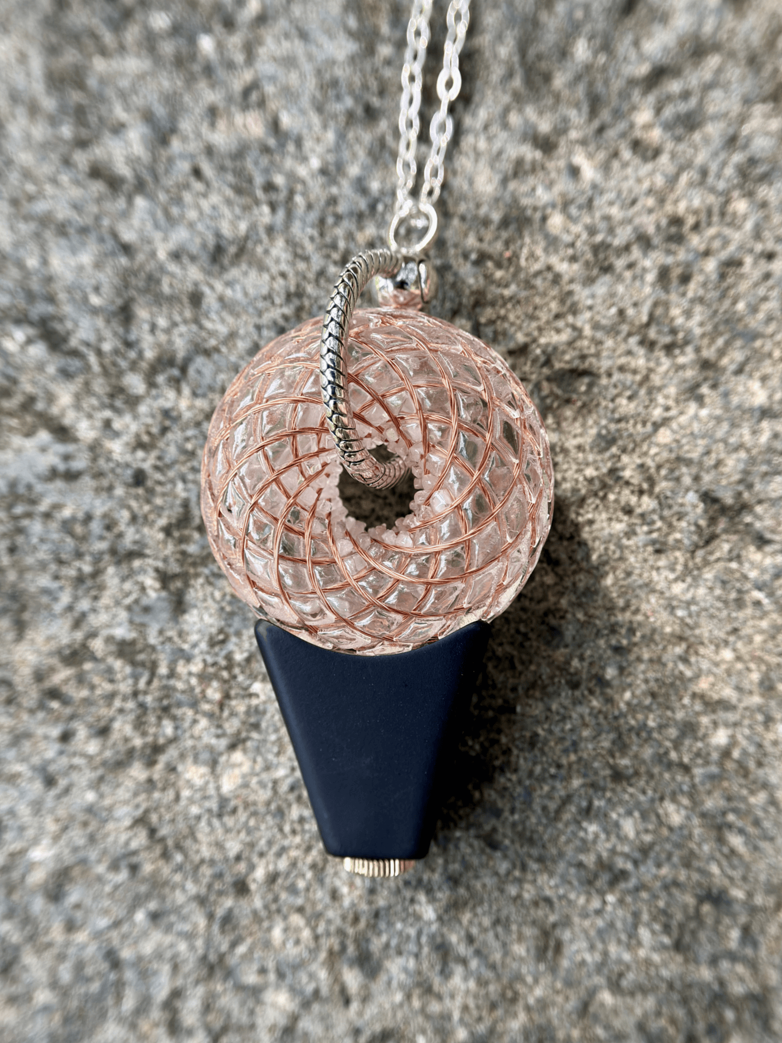 Mini size 1.5 inches/3.8cm Handmade Rodin Coil Torus pendant Pemf Generator