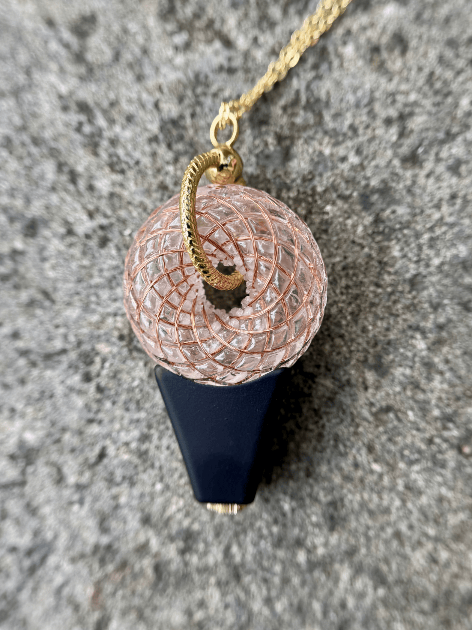 Mini size 1.5 inches/3.8cm Handmade Rodin Coil Torus pendant Pemf Generator