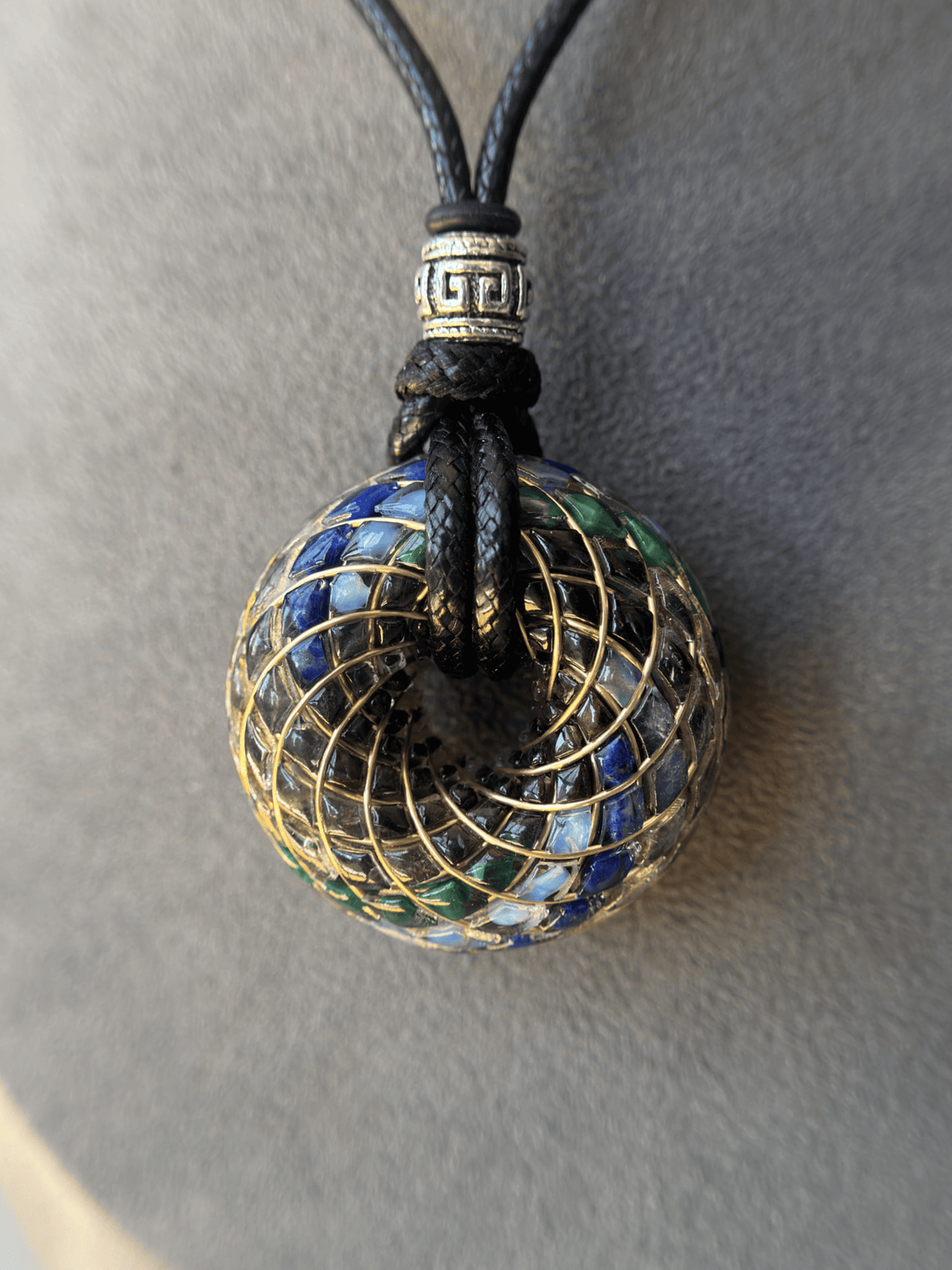 Handmade Rodin Coil Torus Orgonite Pendant Quartz Crystal necklace | Energy Protection and Chakra Balancing