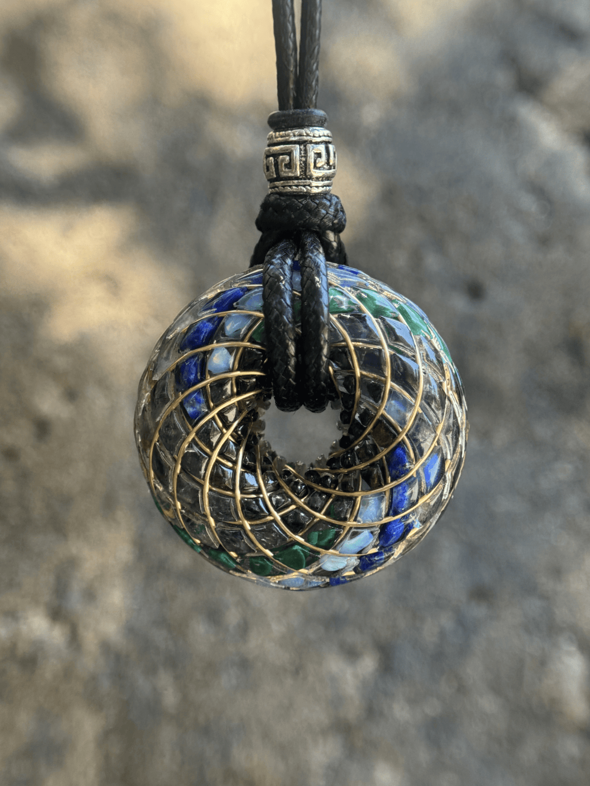 Handmade Rodin Coil Torus Orgonite Pendant Quartz Crystal necklace | Energy Protection and Chakra Balancing