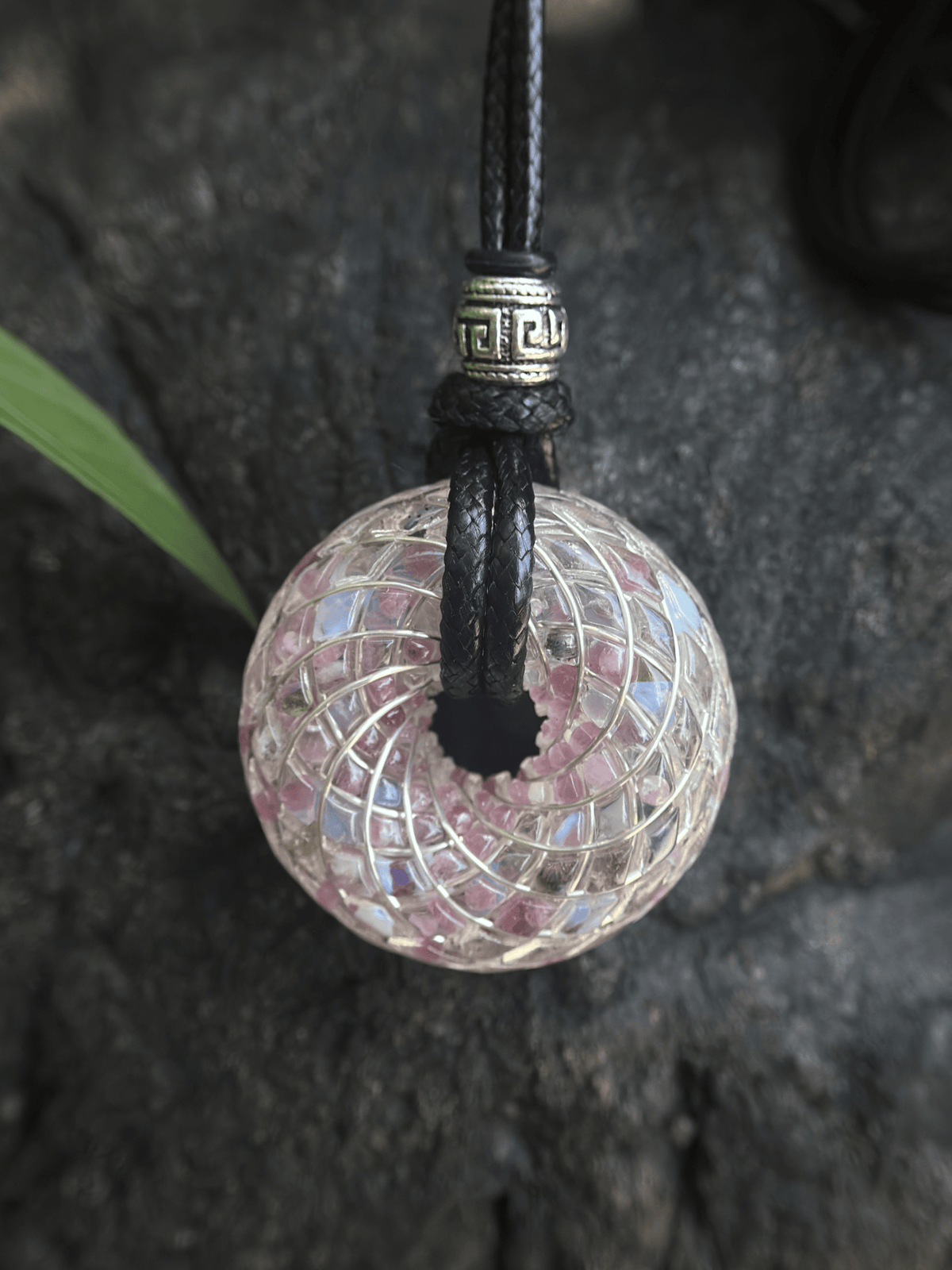 Handmade Rodin Coil Torus Orgonite Pendant Quartz Crystal necklace | Energy Protection and Chakra Balancing