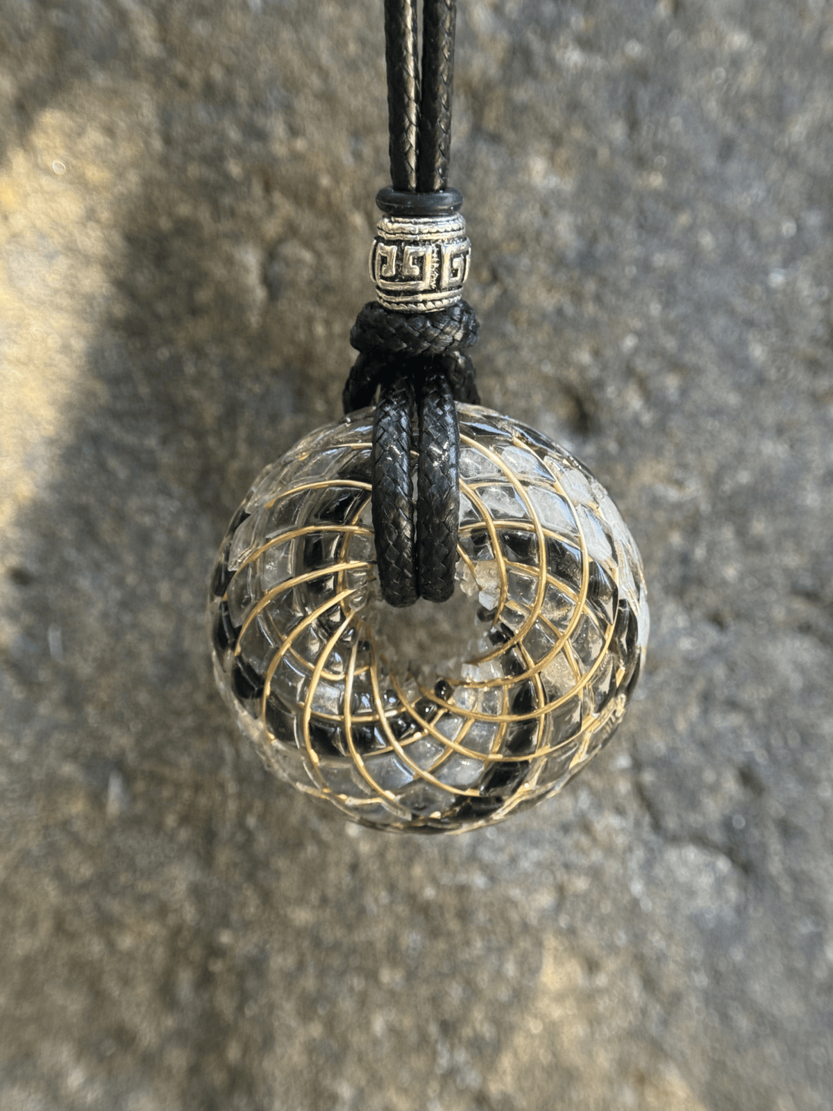 Handmade Rodin Coil Torus Orgonite Pendant Quartz Crystal necklace | Energy Protection and Chakra Balancing