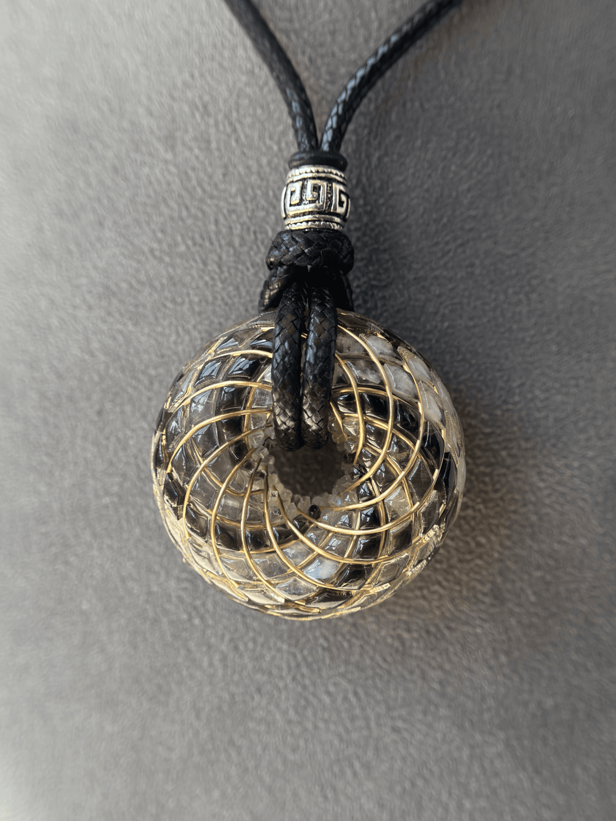 Handmade Rodin Coil Torus Orgonite Pendant Quartz Crystal necklace | Energy Protection and Chakra Balancing