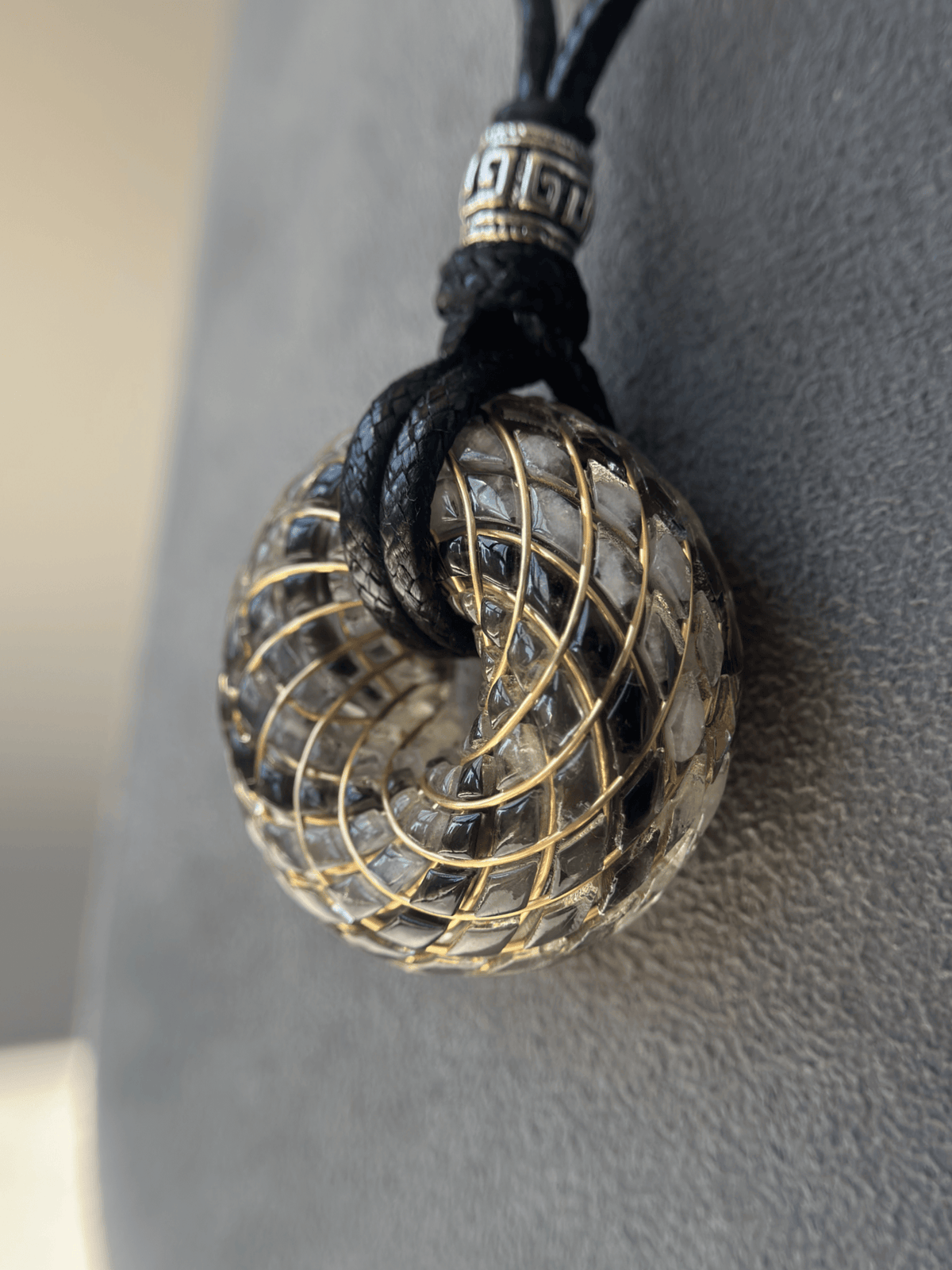 Handmade Rodin Coil Torus Orgonite Pendant Quartz Crystal necklace | Energy Protection and Chakra Balancing