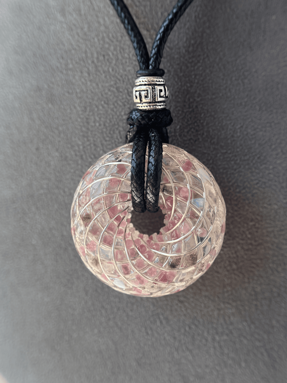 Handmade Rodin Coil Torus Orgonite Pendant Quartz Crystal necklace | Energy Protection and Chakra Balancing