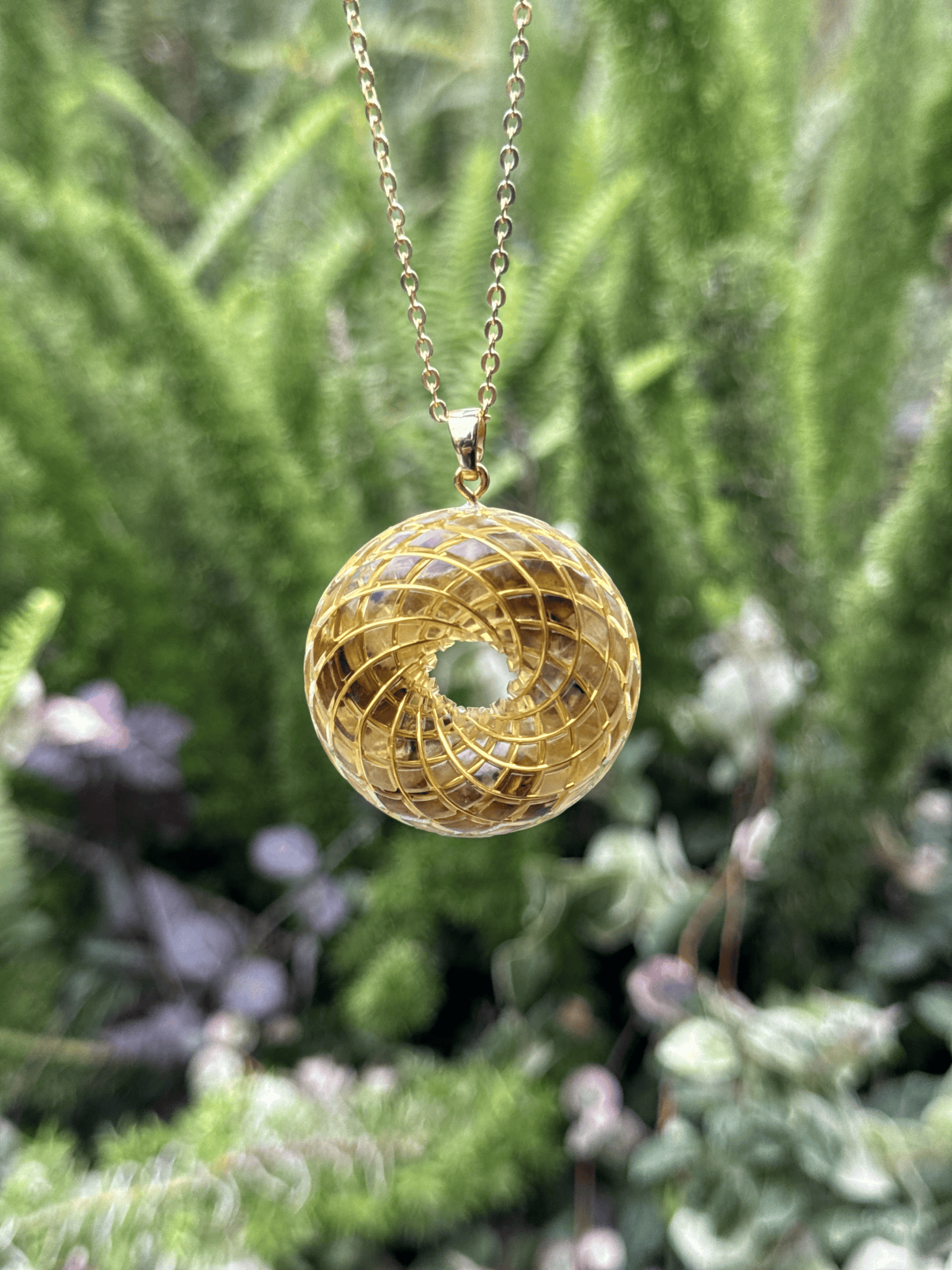 Personalized customization spiritual gift Rodin Coil Torus Orgone Pendant Quartz Crystal necklace flower of life
