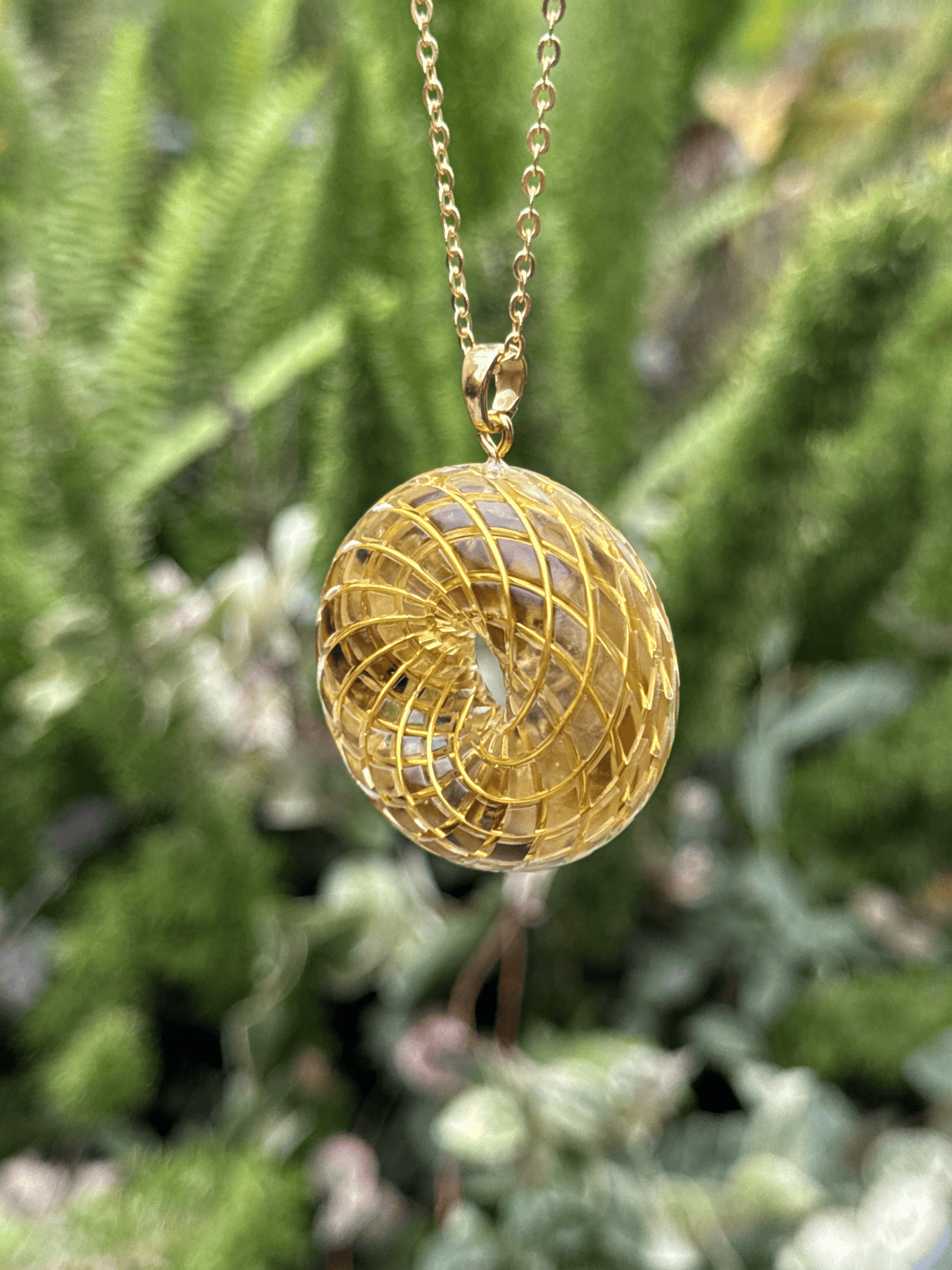 Personalized customization spiritual gift Rodin Coil Torus Orgone Pendant Quartz Crystal necklace flower of life