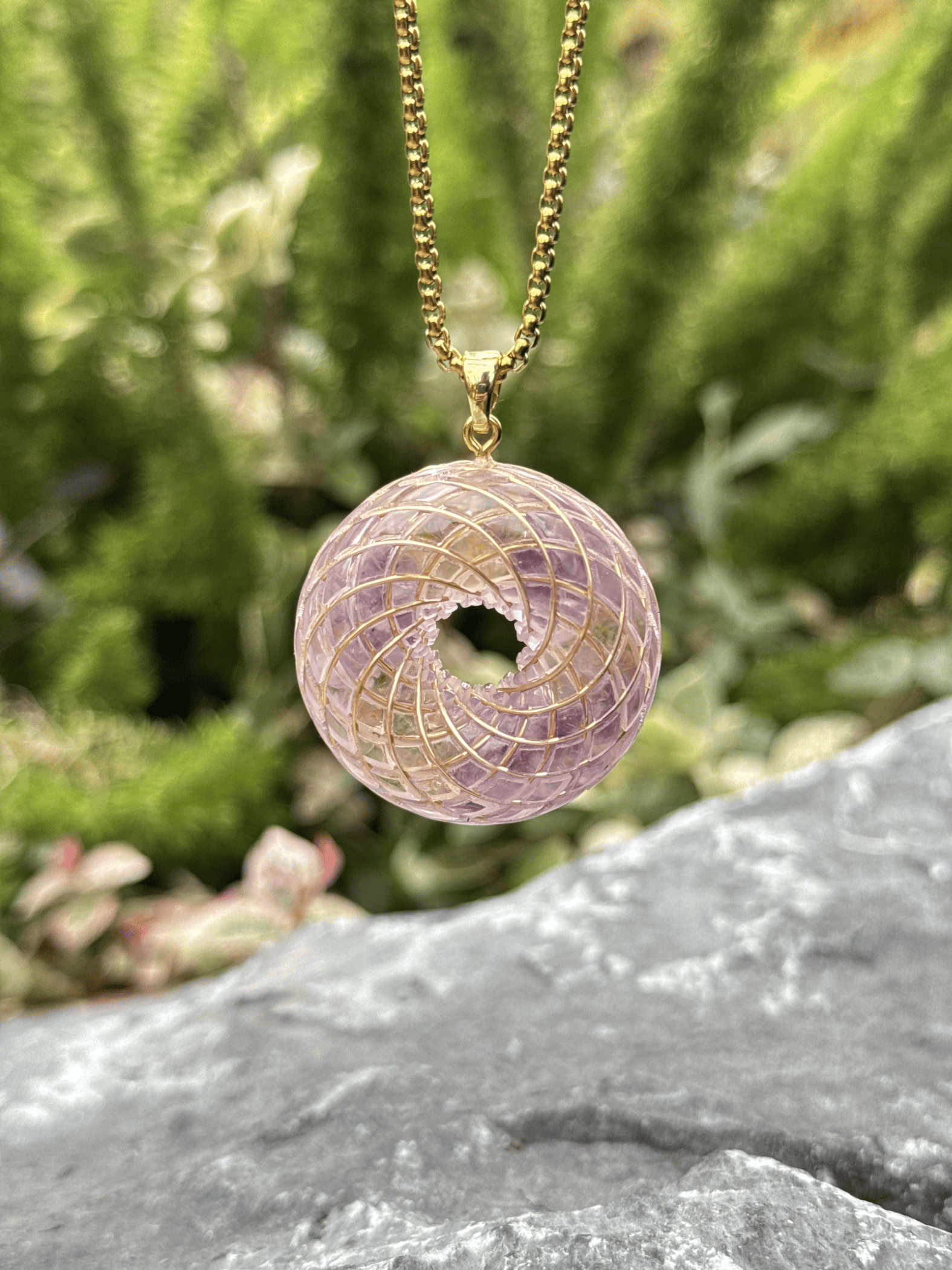 Spiritual Gift Handmade Rodin Coil Torus Orgonite Pendant necklace