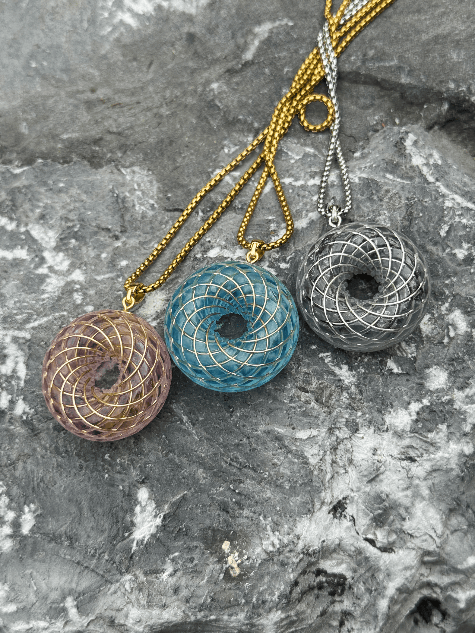 Energy Protection and Chakra Balancing Rodin Coil Torus Orgonite Pendant necklace