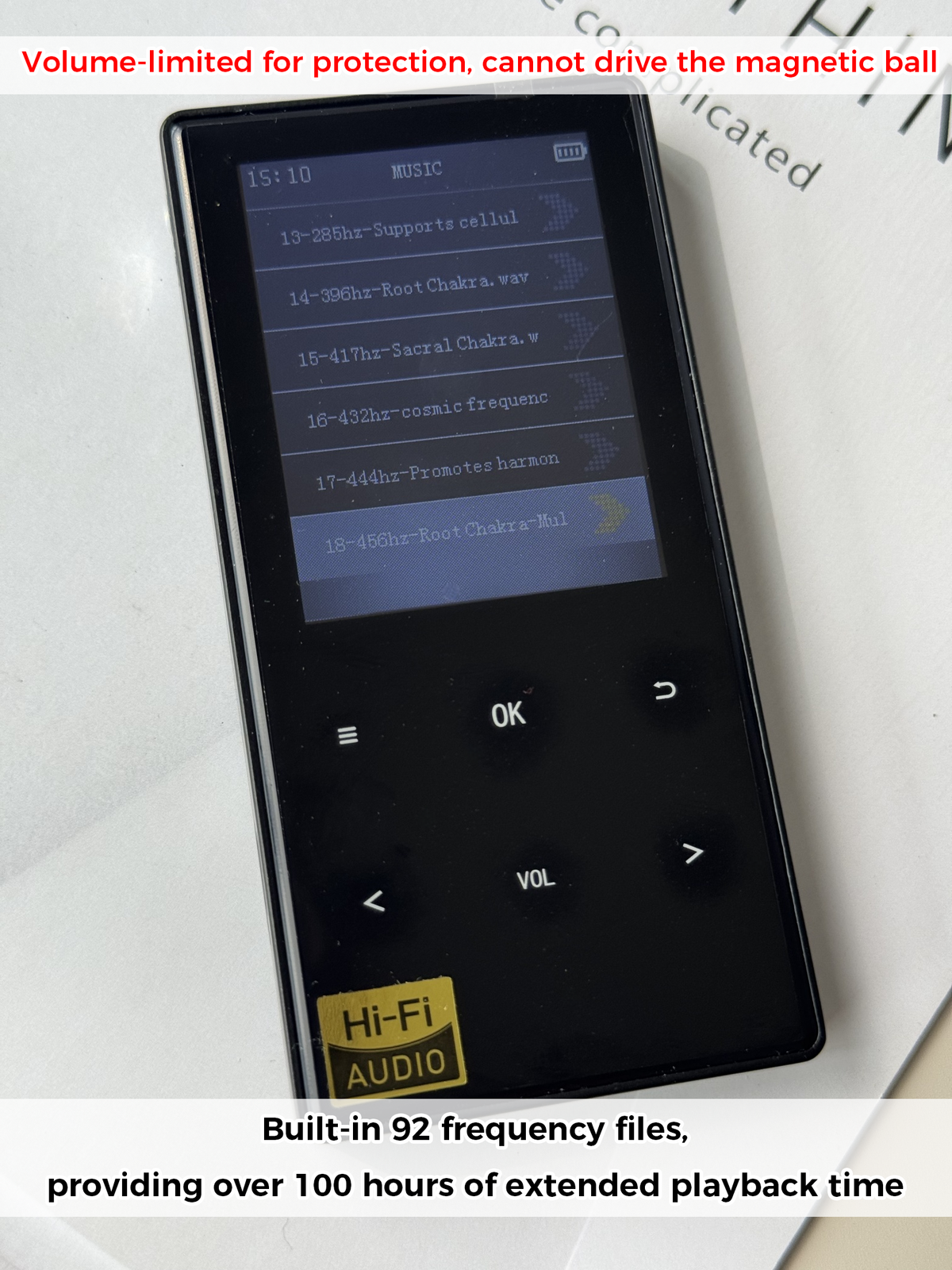 Upgrade options, Bluetooth Audio Player Includes 90 commonly used frequency files