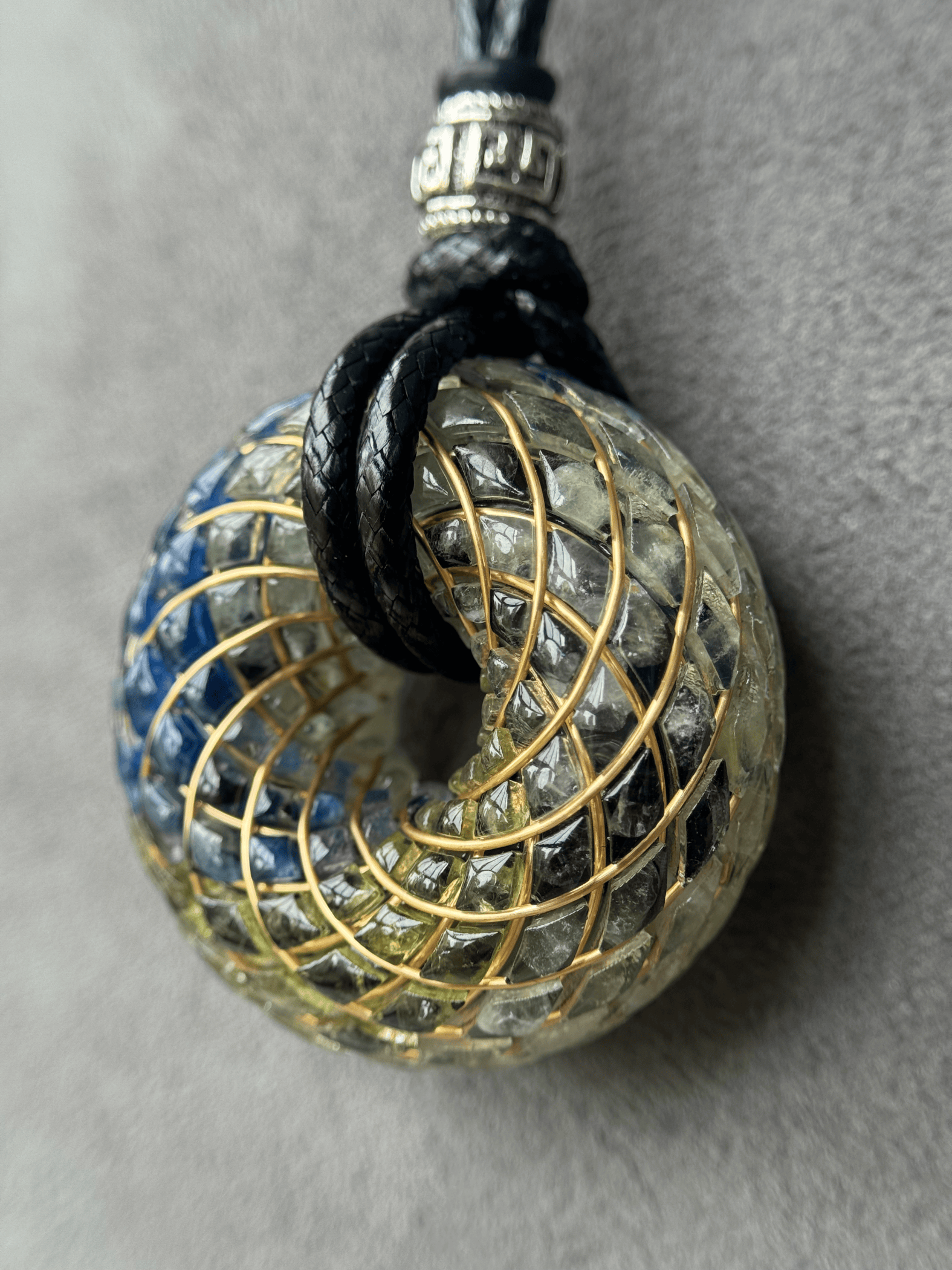 Handmade Rodin Coil Torus Orgonite Pendant Quartz Crystal necklace | Energy Protection and Chakra Balancing