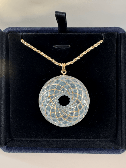 Handmade Rodin Coil Torus Orgonite Pendant Quartz Crystal necklace