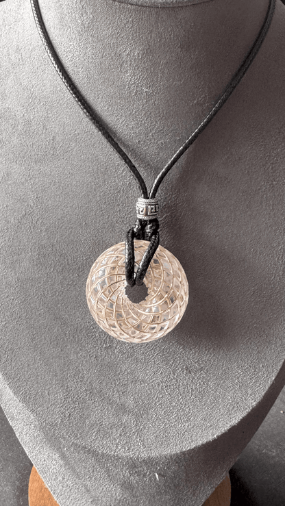 Handmade Rodin Coil Torus Orgonite Pendant Quartz Crystal necklace